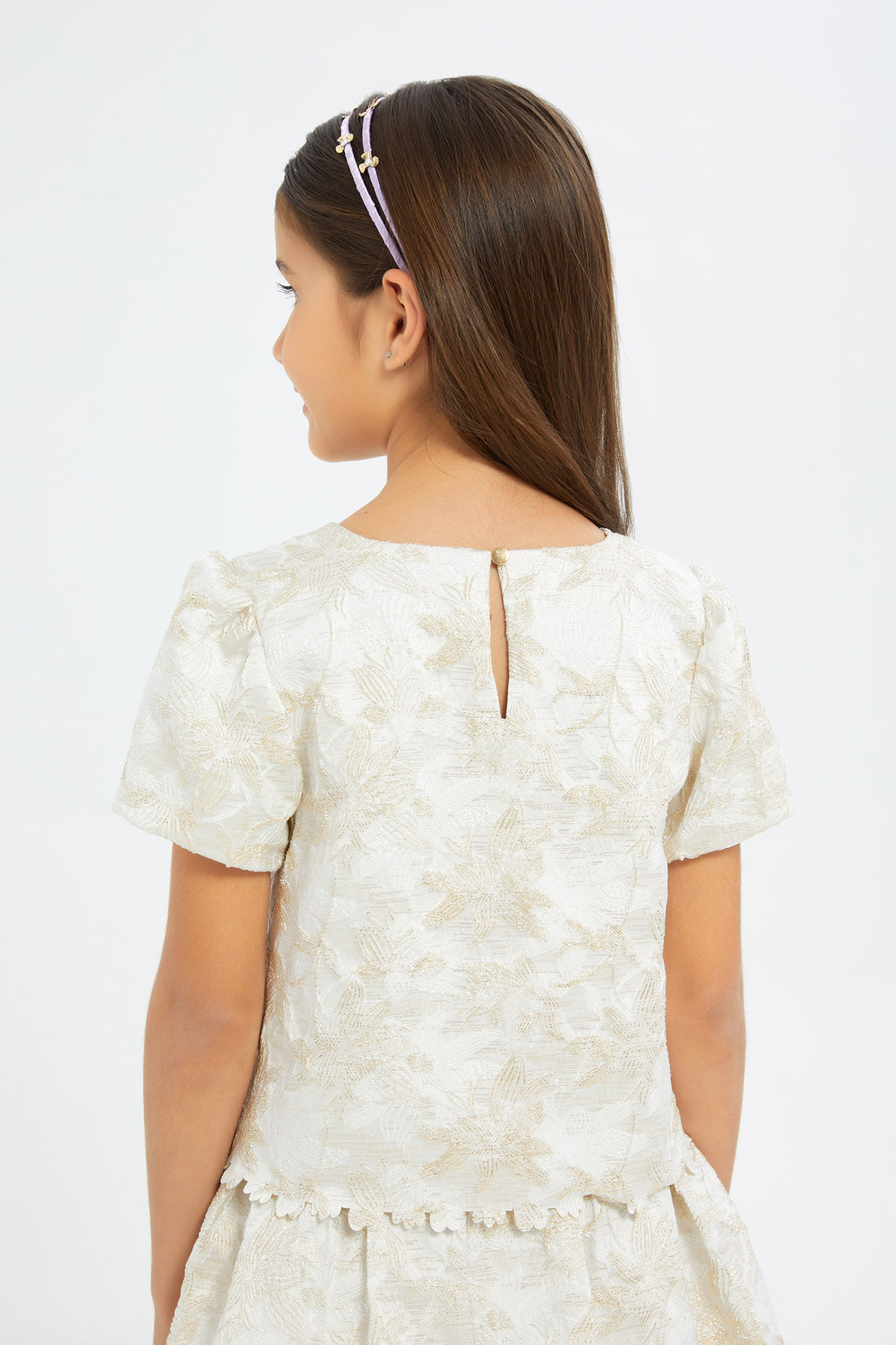 Redtag-Girls-Ivory-Allover-Pattern-Gold-Embroidered-Jacquard-Blouse-Category:Blouses,-Colour:Ivory,-Deals:New-In,-Filter:Girls-(2-to-8-Yrs),-GIR-Blouses,-H1:KWR,-H2:GIR,-H3:BLO,-H4:CBL,-New-In-GIR-APL,-Non-Sale,-RMD,-S23C,-Season:S23C,-Section:Girls-(0-to-14Yrs)-Girls-2 to 8 Years