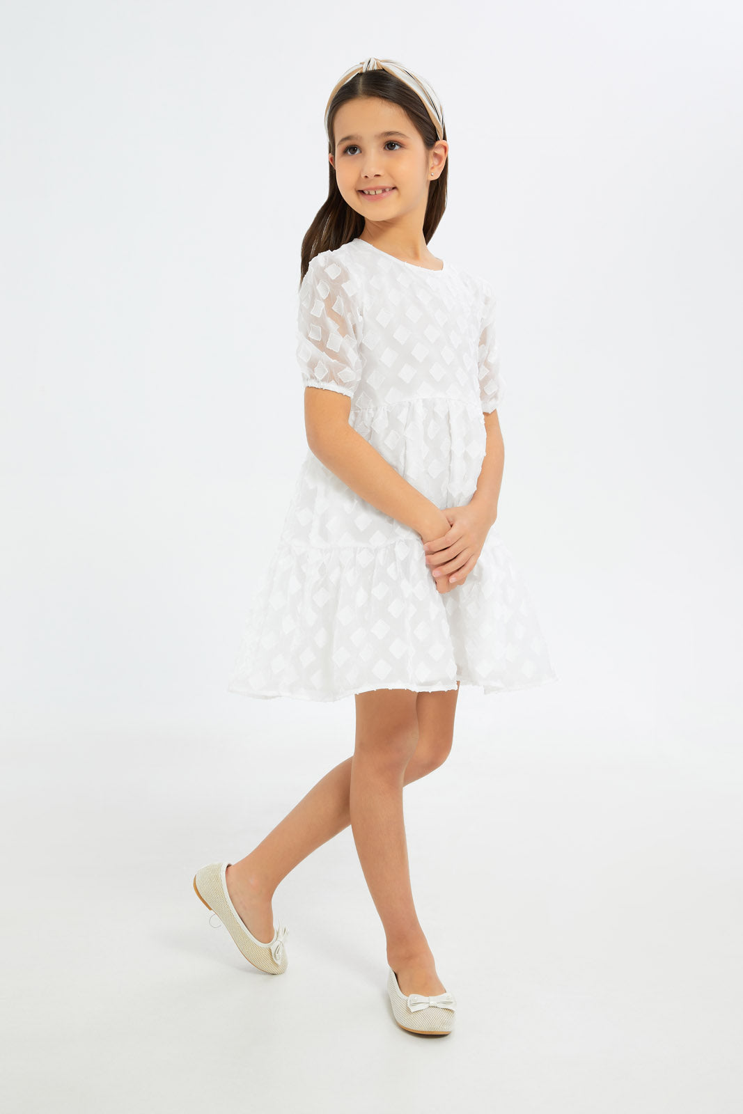 Redtag-Girls-White-Embroidered-Mesh-Tiered-Dress-Category:Dresses,-Colour:White,-Deals:New-In,-Filter:Girls-(2-to-8-Yrs),-GIR-Dresses,-H1:KWR,-H2:GIR,-H3:DRS,-H4:CAD,-New-In-GIR-APL,-Non-Sale,-RMD,-S23C,-Season:S23C,-Section:Girls-(0-to-14Yrs)-Girls-2 to 8 Years