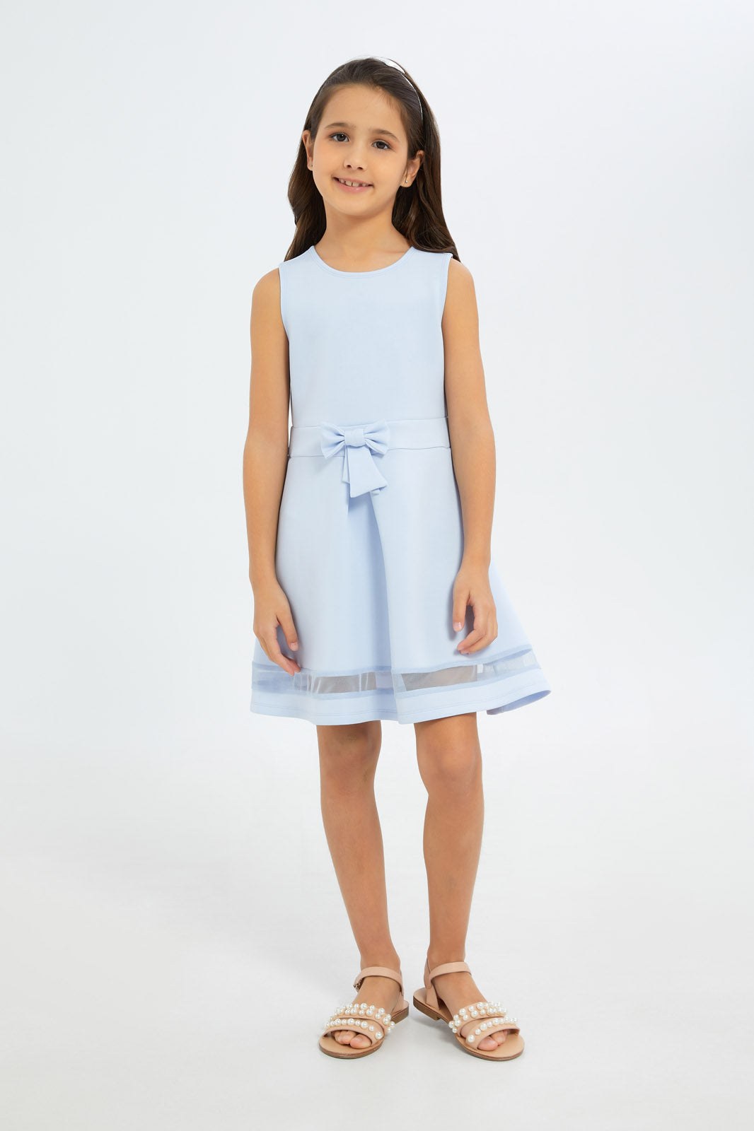 Redtag-Girls-Blue-Plain-Sleeveless-Dress-Category:Dresses,-Colour:Blue,-Deals:New-In,-Filter:Girls-(2-to-8-Yrs),-GIR-Dresses,-H1:KWR,-H2:GIR,-H3:DRS,-H4:CAD,-New-In-GIR-APL,-Non-Sale,-RMD,-S23C,-Season:S23C,-Section:Girls-(0-to-14Yrs)-Girls-2 to 8 Years