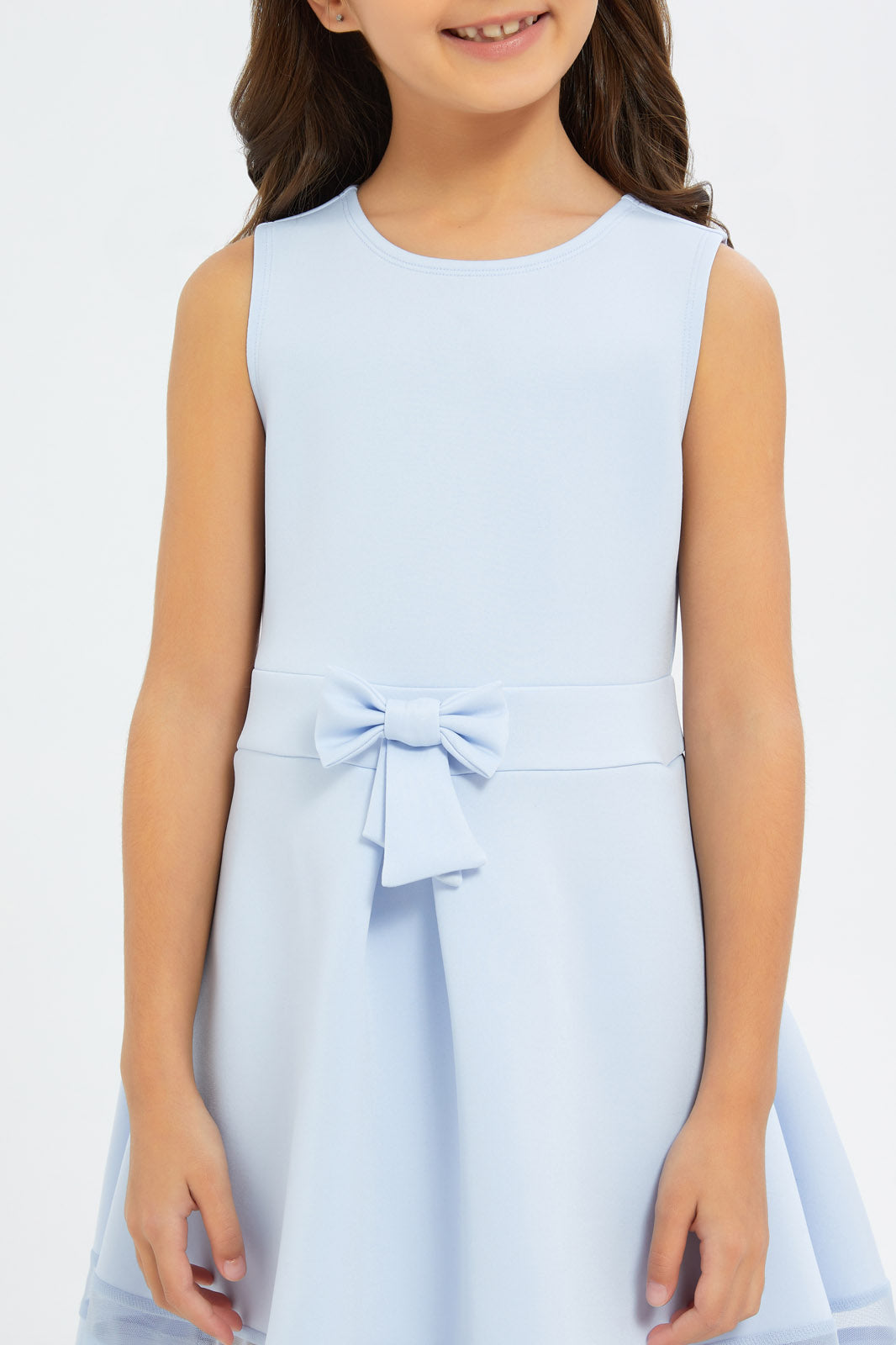 Redtag-Girls-Blue-Plain-Sleeveless-Dress-Category:Dresses,-Colour:Blue,-Deals:New-In,-Filter:Girls-(2-to-8-Yrs),-GIR-Dresses,-H1:KWR,-H2:GIR,-H3:DRS,-H4:CAD,-New-In-GIR-APL,-Non-Sale,-RMD,-S23C,-Season:S23C,-Section:Girls-(0-to-14Yrs)-Girls-2 to 8 Years