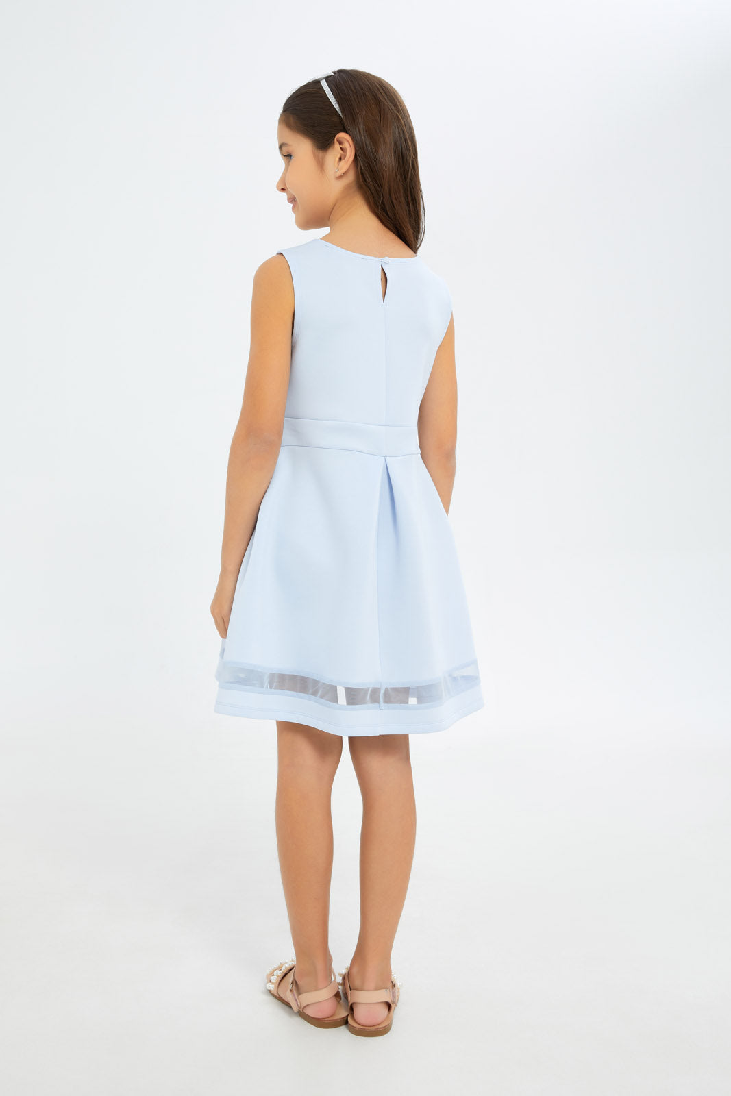 Redtag-Girls-Blue-Plain-Sleeveless-Dress-Category:Dresses,-Colour:Blue,-Deals:New-In,-Filter:Girls-(2-to-8-Yrs),-GIR-Dresses,-H1:KWR,-H2:GIR,-H3:DRS,-H4:CAD,-New-In-GIR-APL,-Non-Sale,-RMD,-S23C,-Season:S23C,-Section:Girls-(0-to-14Yrs)-Girls-2 to 8 Years