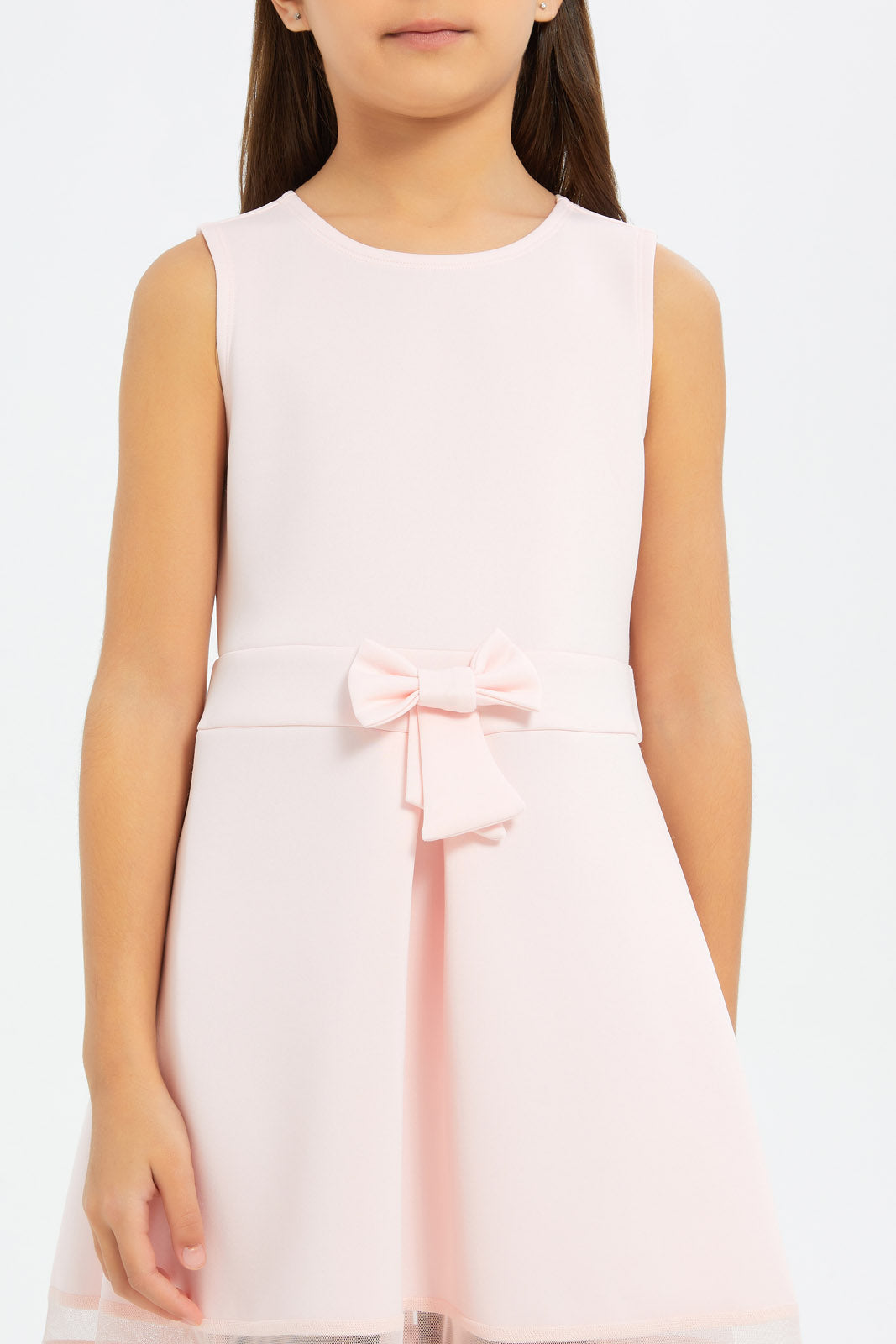 Redtag-Girls-Pink-Plain-Sleeveless-Dress-Category:Dresses,-Colour:Apricot,-Deals:New-In,-Filter:Girls-(2-to-8-Yrs),-GIR-Dresses,-H1:KWR,-H2:GIR,-H3:DRS,-H4:CAD,-New-In-GIR-APL,-Non-Sale,-RMD,-S23C,-Season:S23C,-Section:Girls-(0-to-14Yrs)-Girls-2 to 8 Years