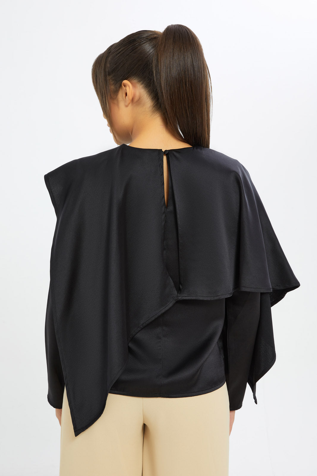 Redtag-Women-Black-Asym-Frill-Blouse-Category:Blouses,-Colour:Black,-Deals:New-In,-Event:RMD,-Filter:Women's-Clothing,-H1:LWR,-H2:LAD,-H3:BLO,-H4:CBL,-New-In-Women-APL,-Non-Sale,-Promo:RMD,-RMD,-S23C,-Season:S23C,-Section:Women,-Women-Blouses-Women's-