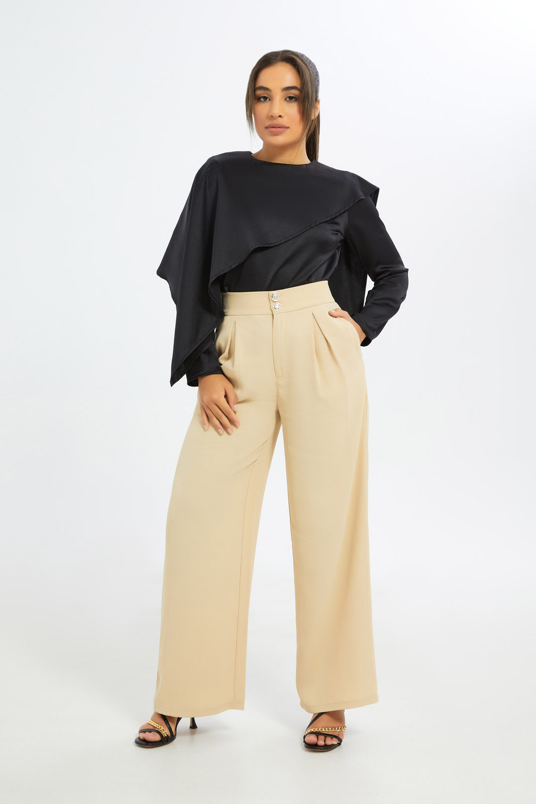 Redtag-Women-Black-Asym-Frill-Blouse-Category:Blouses,-Colour:Black,-Deals:New-In,-Event:RMD,-Filter:Women's-Clothing,-H1:LWR,-H2:LAD,-H3:BLO,-H4:CBL,-New-In-Women-APL,-Non-Sale,-Promo:RMD,-RMD,-S23C,-Season:S23C,-Section:Women,-Women-Blouses-Women's-