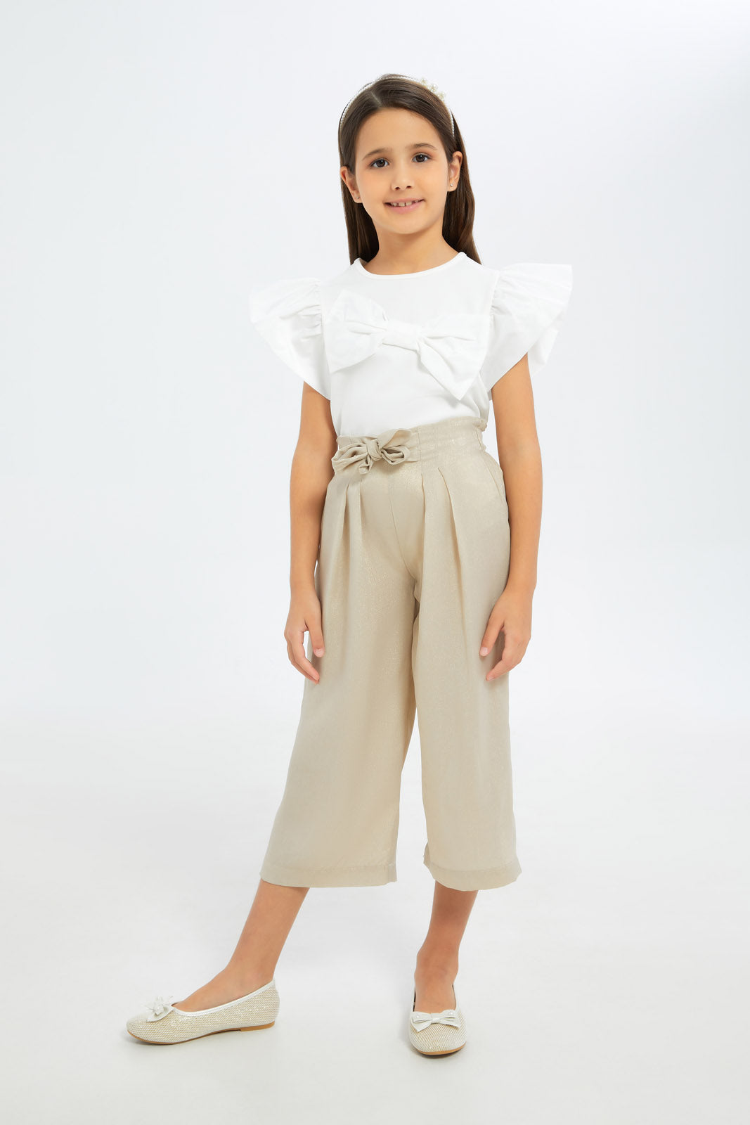 Redtag-Girls-Gold-Glittered-Wideleg-Pants-Category:Trousers,-Colour:Gold,-Deals:New-In,-Filter:Girls-(2-to-8-Yrs),-GIR-Trousers,-H1:KWR,-H2:GIR,-H3:TRS,-H4:CTR,-New-In-GIR-APL,-Non-Sale,-RMD,-S23C,-Season:S23C,-Section:Girls-(0-to-14Yrs)-Girls-2 to 8 Years
