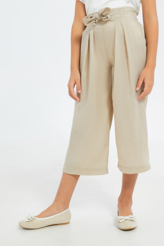 Redtag-Girls-Gold-Glittered-Wideleg-Pants-Category:Trousers,-Colour:Gold,-Deals:New-In,-Filter:Girls-(2-to-8-Yrs),-GIR-Trousers,-H1:KWR,-H2:GIR,-H3:TRS,-H4:CTR,-New-In-GIR-APL,-Non-Sale,-RMD,-S23C,-Season:S23C,-Section:Girls-(0-to-14Yrs)-Girls-2 to 8 Years