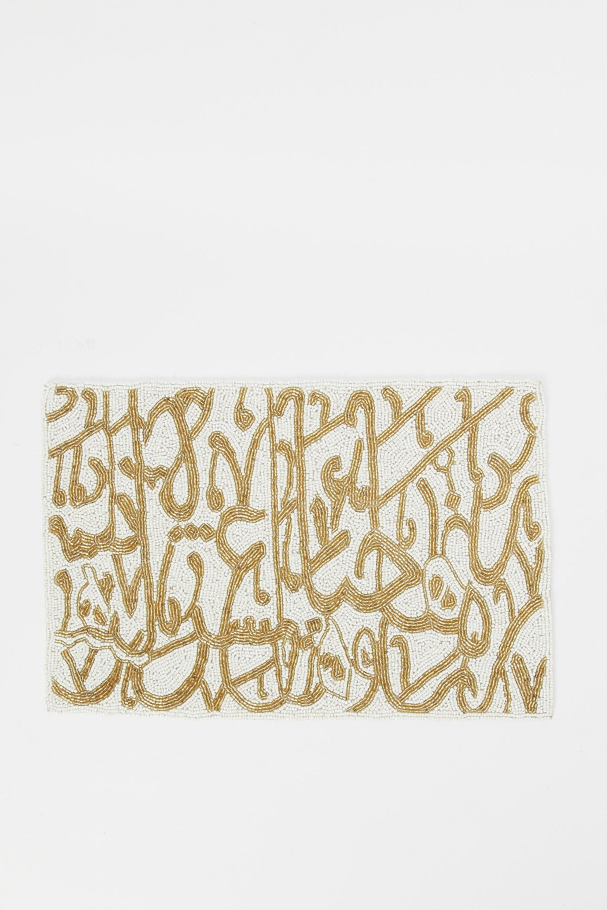 Redtag-Gold-Rectangular-Beaded-Embroidered-Placemat-Category:Placemats-&-Coasters,-Colour:Gold,-Deals:New-In,-Filter:Home-Dining,-H1:HMW,-H2:DIN,-H3:KIS,-H4:MAC,-HMW-DIN-Kitchen-Accessories,-New-In-HMW-DIN,-Non-Sale,-S23B,-Season:S23B,-Section:Homewares-Home-Dining-