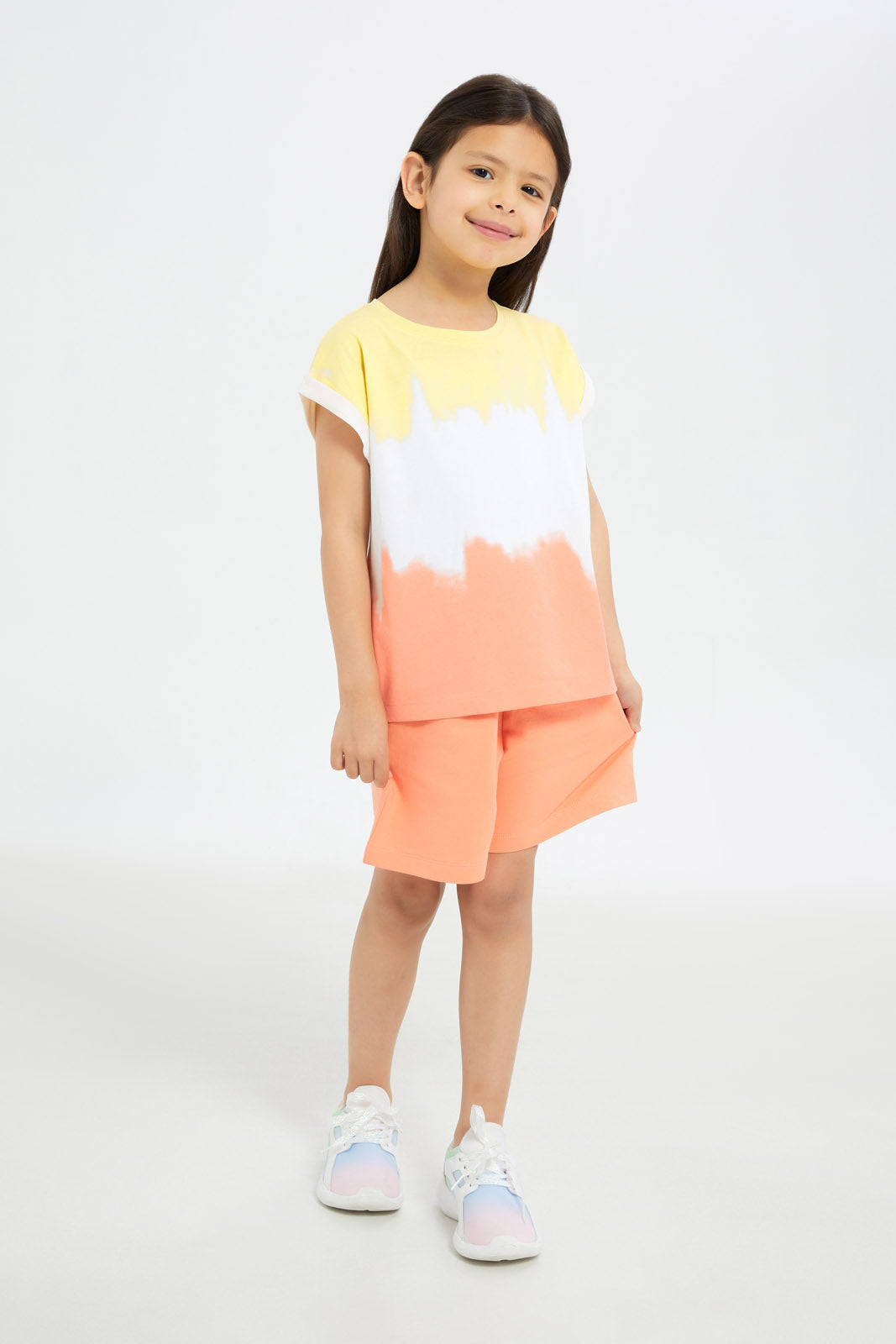 Redtag-Girls-Orange-Solid-Shorts-Category:Shorts,-Colour:Orange,-Deals:New-In,-Filter:Girls-(2-to-8-Yrs),-GIR-Shorts,-H1:KWR,-H2:GIR,-H3:TRS,-H4:SRT,-New-In-GIR-APL,-Non-Sale,-Promo:TBL,-S23C,-Season:S23C,-Section:Girls-(0-to-14Yrs),-TBL-Girls-2 to 8 Years
