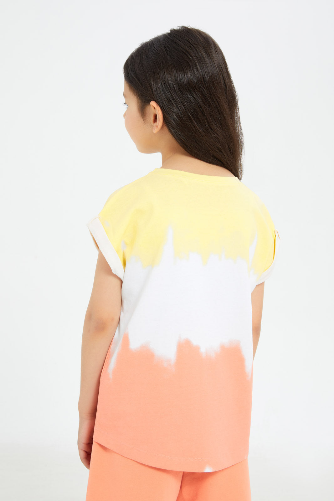 Redtag-Girls-Yellow-Ie-Dye-Tee-Category:T-Shirts,-Colour:Yellow,-Deals:New-In,-Filter:Girls-(2-to-8-Yrs),-GIR-T-Shirts,-H1:KWR,-H2:GIR,-H3:TSH,-H4:CAT,-New-In-GIR-APL,-Non-Sale,-Promo:TBL,-S23C,-Season:S23C,-Section:Girls-(0-to-14Yrs),-TBL-Girls-2 to 8 Years
