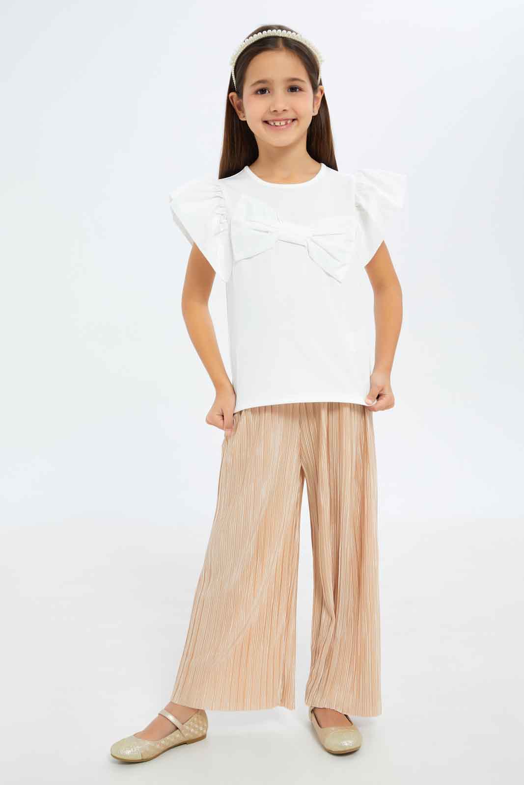 Redtag-Girls-White-With-Bow-On-Chest-Jersey-Top-Category:Jackets,-Colour:White,-Deals:New-In,-Filter:Girls-(2-to-8-Yrs),-GIR-Jackets,-New-In-GIR-APL,-Non-Sale,-RMD,-S23C,-Section:Girls-(0-to-14Yrs)--