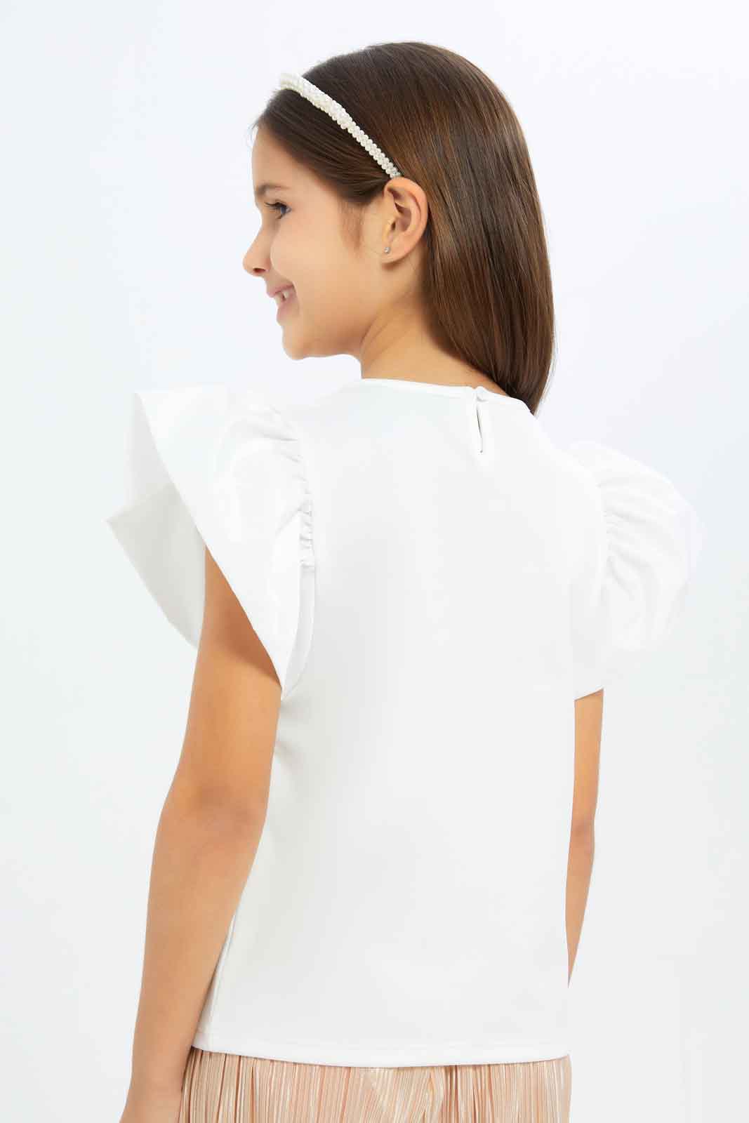 Redtag-Girls-White-With-Bow-On-Chest-Jersey-Top-Category:Jackets,-Colour:White,-Deals:New-In,-Filter:Girls-(2-to-8-Yrs),-GIR-Jackets,-New-In-GIR-APL,-Non-Sale,-RMD,-S23C,-Section:Girls-(0-to-14Yrs)--