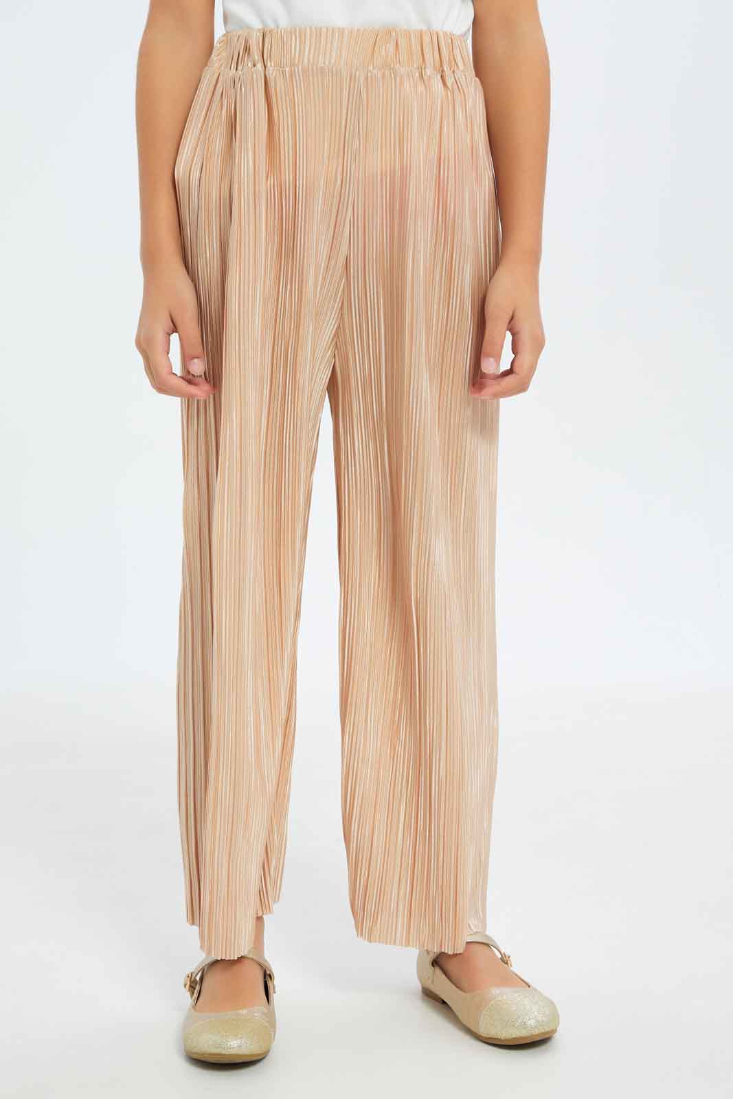 Redtag-Girls-Copper-Pleated-Long-Length-Trousers-Category:Trousers,-Colour:Brown,-Deals:New-In,-Filter:Girls-(2-to-8-Yrs),-GIR-Trousers,-New-In-GIR-APL,-Non-Sale,-RMD,-S23C,-Section:Girls-(0-to-14Yrs)-Girls-2 to 8 Years