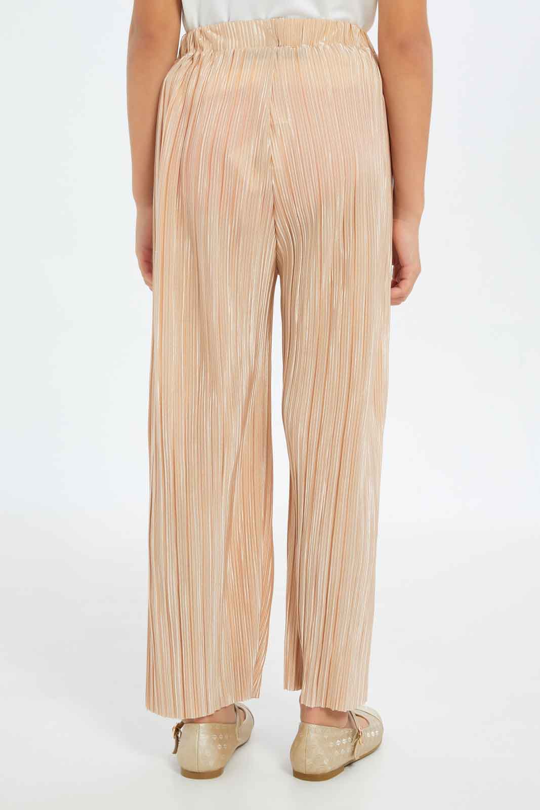 Redtag-Girls-Copper-Pleated-Long-Length-Trousers-Category:Trousers,-Colour:Brown,-Deals:New-In,-Filter:Girls-(2-to-8-Yrs),-GIR-Trousers,-New-In-GIR-APL,-Non-Sale,-RMD,-S23C,-Section:Girls-(0-to-14Yrs)-Girls-2 to 8 Years