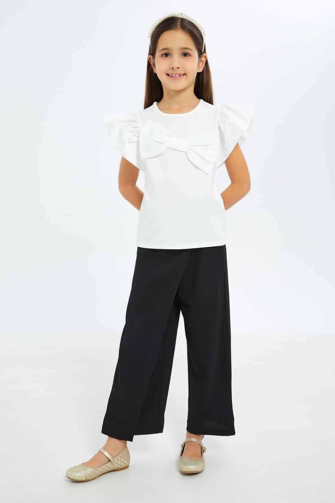 Redtag-Girls-Black-Wideleg-Trousers-Category:Trousers,-Colour:Black,-Deals:New-In,-Filter:Girls-(2-to-8-Yrs),-GIR-Trousers,-New-In-GIR-APL,-Non-Sale,-RMD,-S23C,-Section:Girls-(0-to-14Yrs)-Girls-2 to 8 Years