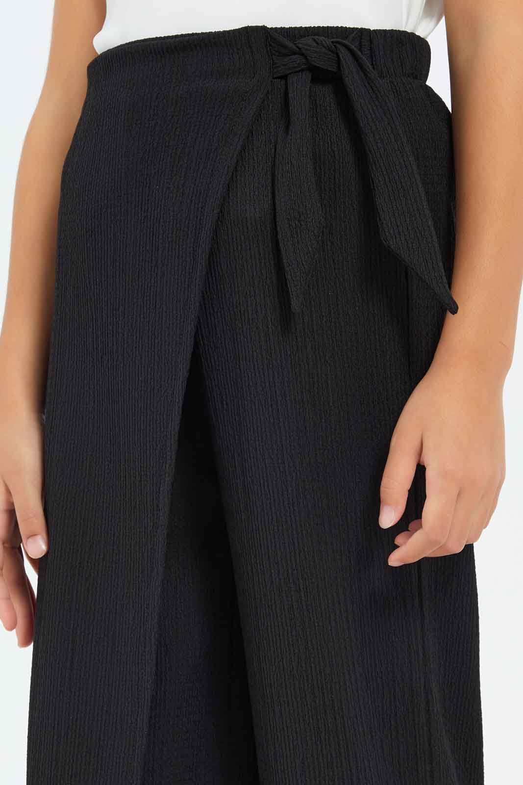 Redtag-Girls-Black-Wideleg-Trousers-Category:Trousers,-Colour:Black,-Deals:New-In,-Filter:Girls-(2-to-8-Yrs),-GIR-Trousers,-New-In-GIR-APL,-Non-Sale,-RMD,-S23C,-Section:Girls-(0-to-14Yrs)-Girls-2 to 8 Years