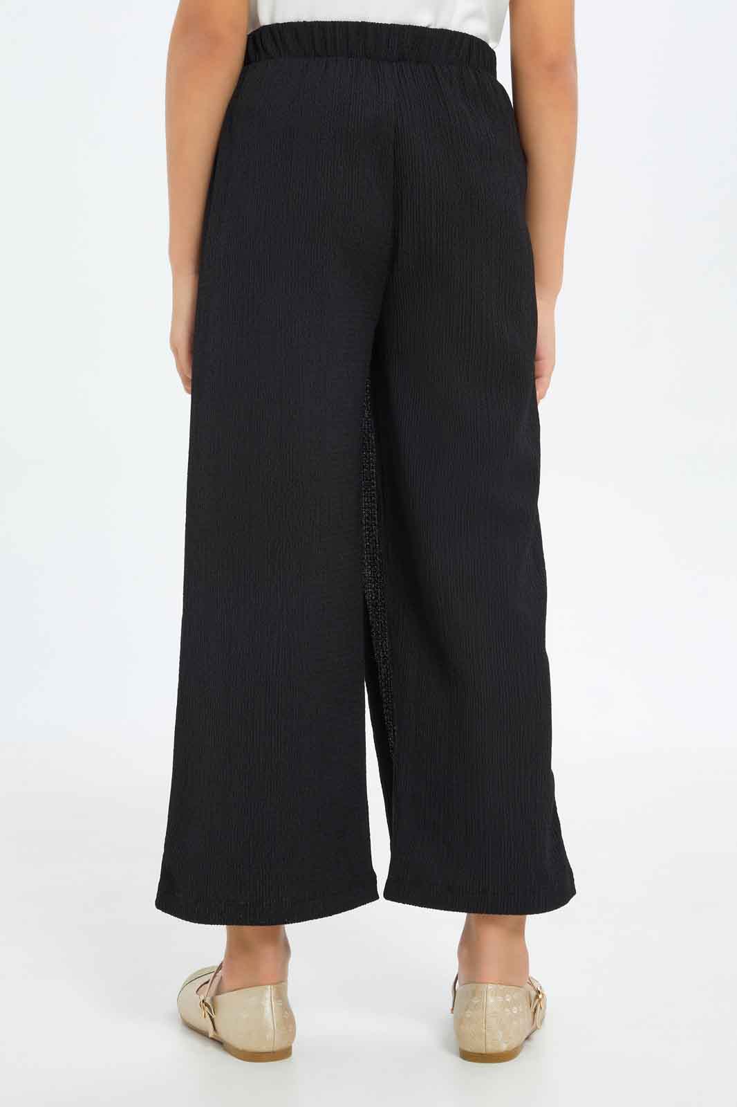 Redtag-Girls-Black-Wideleg-Trousers-Category:Trousers,-Colour:Black,-Deals:New-In,-Filter:Girls-(2-to-8-Yrs),-GIR-Trousers,-New-In-GIR-APL,-Non-Sale,-RMD,-S23C,-Section:Girls-(0-to-14Yrs)-Girls-2 to 8 Years