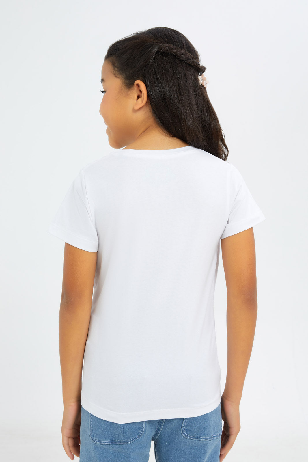 Redtag-Girls-White-"Paris"-Foil-Print-Tshirt-Category:T-Shirts,-Colour:White,-Deals:New-In,-Filter:Girls-(2-to-8-Yrs),-GIR-T-Shirts,-H1:KWR,-H2:GIR,-H3:TSH,-H4:CAT,-New-In-GIR-APL,-Non-Sale,-S23C,-Season:S23C,-Section:Girls-(0-to-14Yrs),-TBL-Girls-2 to 8 Years