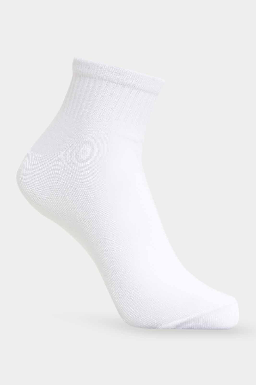 Redtag-Boys-Pack-Of-5--Sl.-Longer-Than-Ankle-Length-With-Rib---White-365,-BSR-Socks,-Category:Socks,-Colour:White,-Deals:New-In,-Filter:Senior-Boys-(8-to-14-Yrs),-New-In-BSR-APL,-Non-Sale,-Section:Boys-(0-to-14Yrs)-Senior-Boys-9 to 14 Years