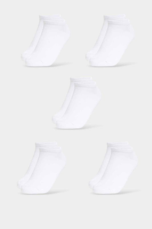 Redtag-Girls-Pack-Of-5--Ankle-Length-White-Socks-365,-Category:Socks,-Colour:White,-Deals:New-In,-Filter:Senior-Girls-(8-to-14-Yrs),-GSR-Socks,-New-In-GSR-APL,-Non-Sale,-Section:Girls-(0-to-14Yrs)-Senior-Girls-9 to 14 Years