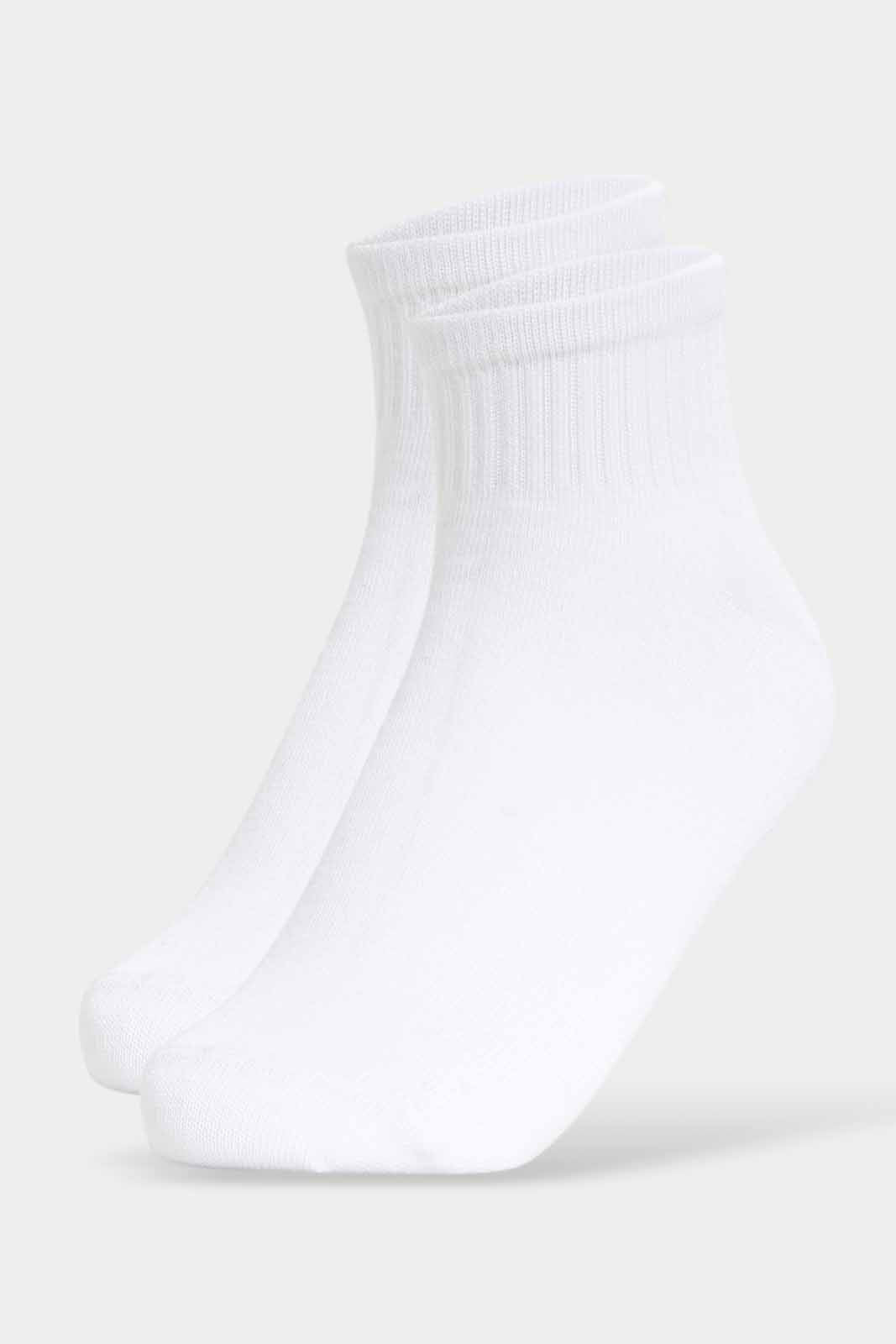 Redtag-Girls-Pack-Of-5--Sl.-Longer-Than-Ankle-Length-With-Cuff---White-365,-Category:Socks,-Colour:White,-Deals:New-In,-Filter:Senior-Girls-(8-to-14-Yrs),-GSR-Socks,-New-In-GSR-APL,-Non-Sale,-Section:Girls-(0-to-14Yrs)-Senior-Girls-9 to 14 Years