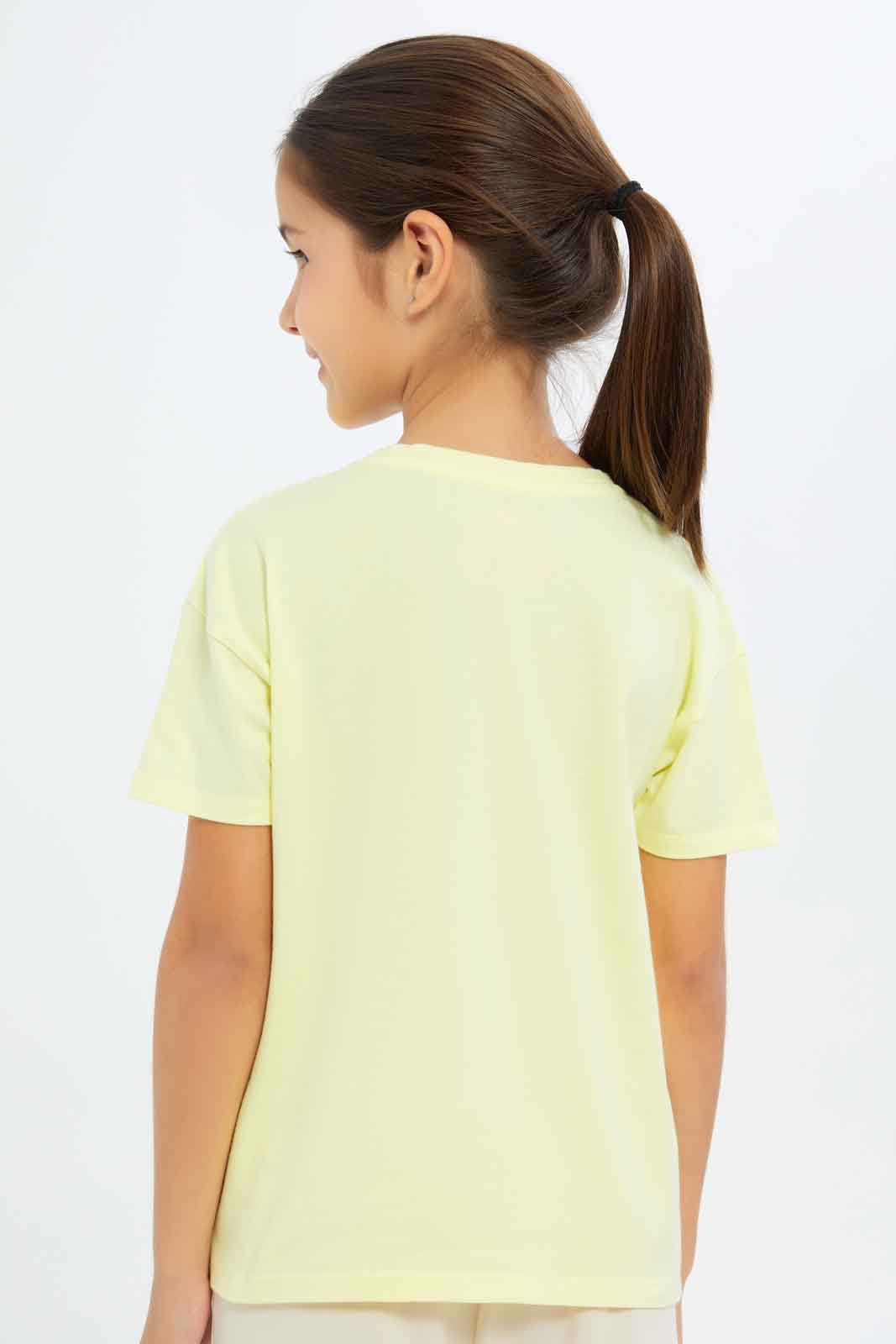 Redtag-Girls-Yellow-"Ice-Cream"-3D-Applique-Tshirt-Category:T-Shirts,-Colour:Yellow,-Deals:New-In,-Filter:Girls-(2-to-8-Yrs),-GIR-T-Shirts,-New-In-GIR-APL,-Non-Sale,-S23C,-Section:Girls-(0-to-14Yrs),-TBL-Girls-2 to 8 Years