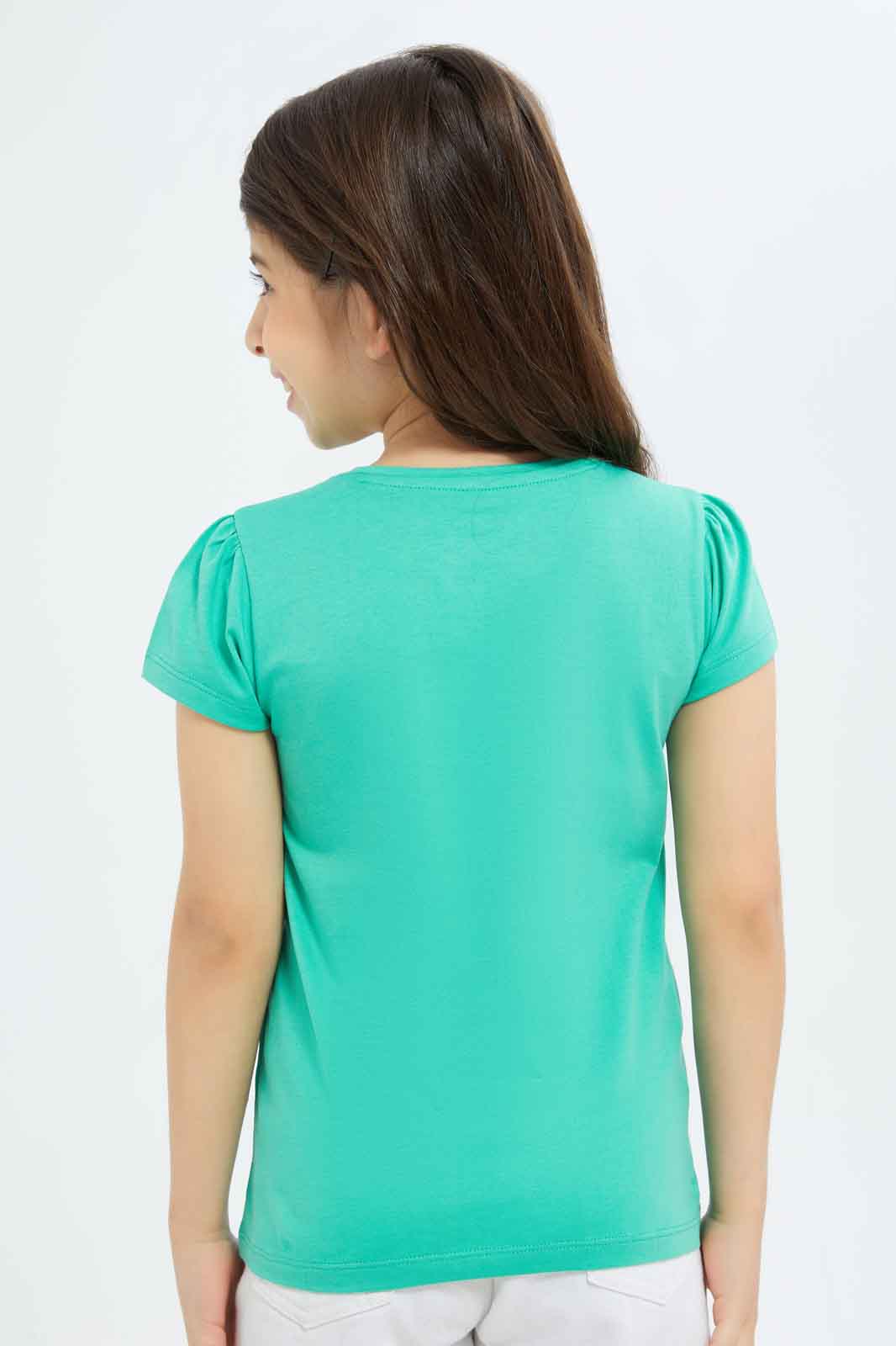 Redtag-Girls-Green-"Ice-Cream"-Print-Category:T-Shirts,-Colour:Green,-Deals:New-In,-Filter:Girls-(2-to-8-Yrs),-GIR-T-Shirts,-New-In-GIR-APL,-Non-Sale,-S23C,-Section:Girls-(0-to-14Yrs),-TBL-Girls-2 to 8 Years