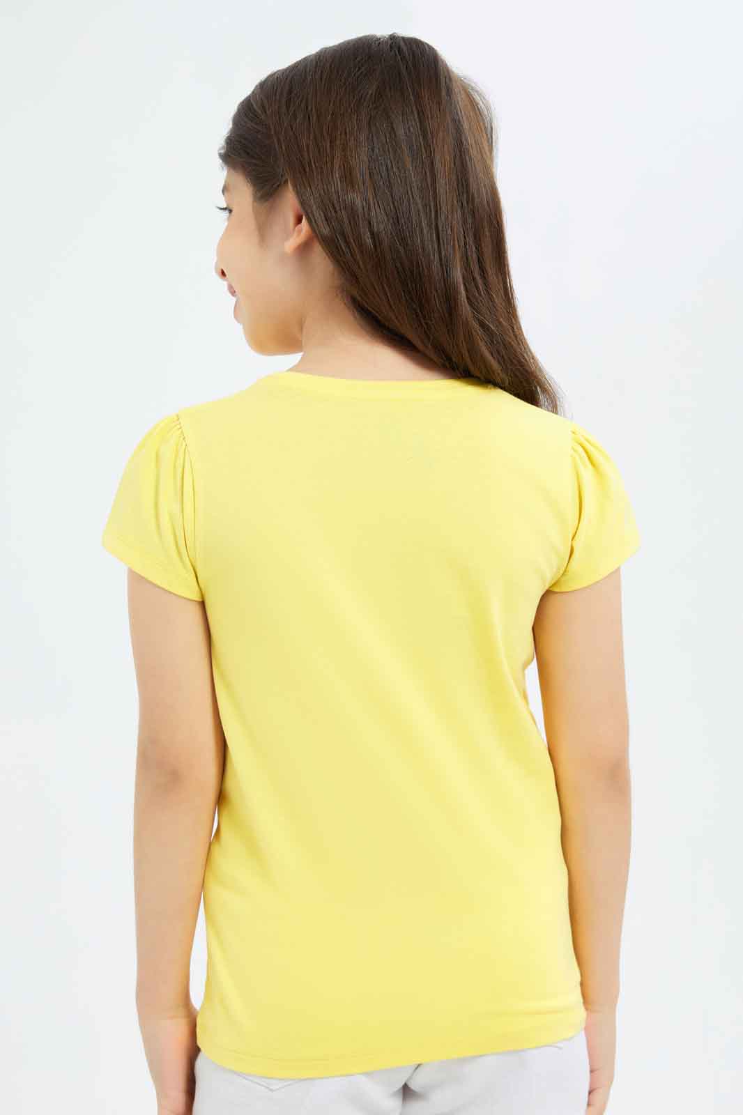 Redtag-Girls-Yellow-Ice-Cream-Van-Print-Category:T-Shirts,-Colour:Yellow,-Deals:New-In,-Filter:Girls-(2-to-8-Yrs),-GIR-T-Shirts,-New-In-GIR-APL,-Non-Sale,-S23C,-Section:Girls-(0-to-14Yrs),-TBL-Girls-2 to 8 Years