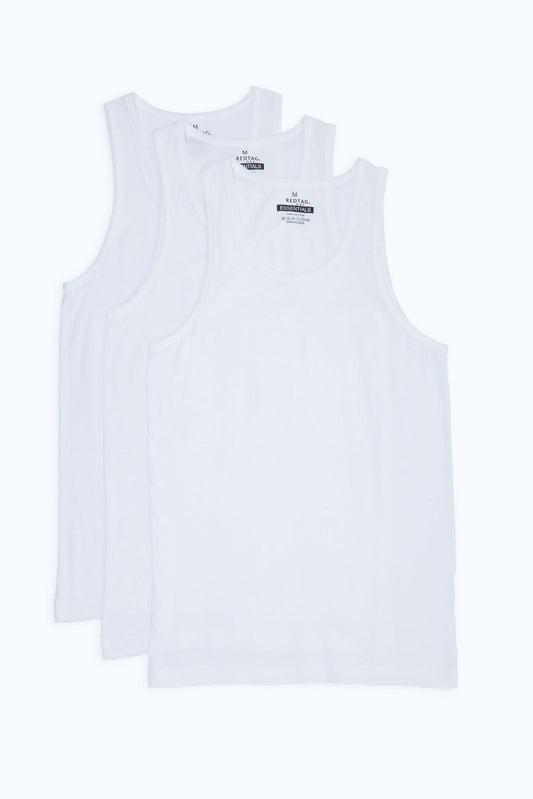 Redtag-Men-White-3-Pack-Sleeveless-Vest-365,-Category:Vests,-Colour:White,-Deals:New-In,-Filter:Men's-Clothing,-H1:MWR,-H2:GEN,-H3:UNW,-H4:VEB,-Men-Vests,-New-In-Men-APL,-Non-Sale,-Season:365,-Section:Men-Men's-