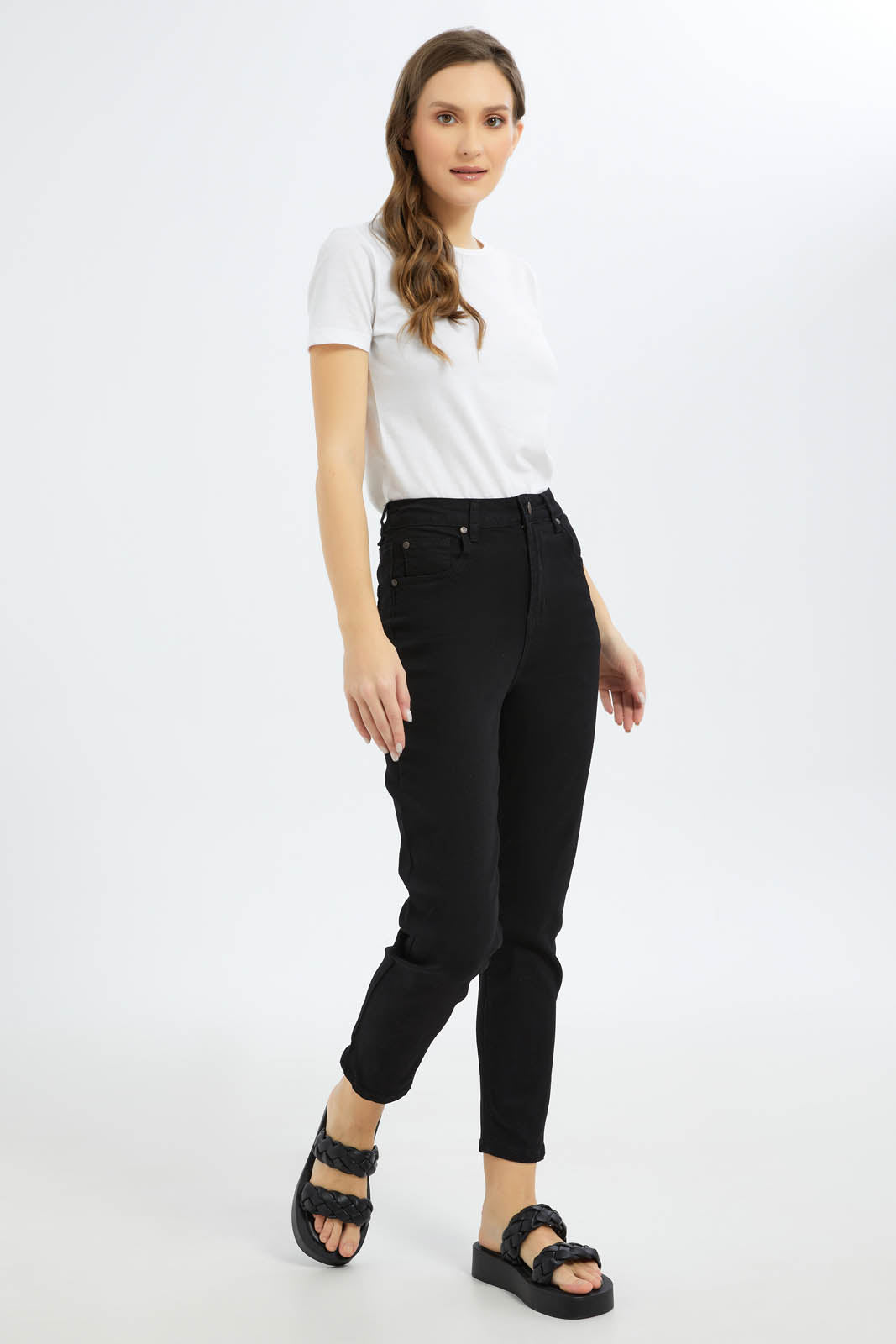 Redtag-Women-Black-High-Waist-Mom-Jeans-Category:Jeans,-Colour:Black,-Deals:New-In,-Filter:Women's-Clothing,-FIT-WALL-(FTW),-New-In-Women-APL,-Non-Sale,-S23C,-Section:Women,-Women-Jeans-Women's-