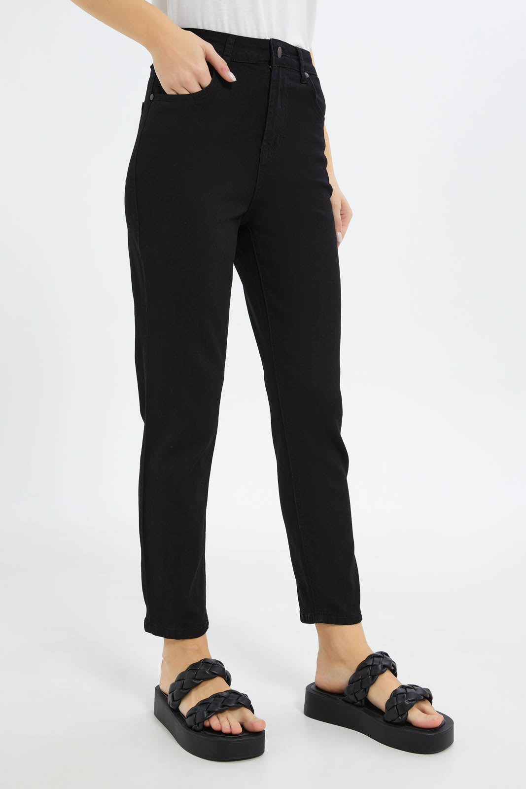 Redtag-Women-Black-High-Waist-Mom-Jeans-Category:Jeans,-Colour:Black,-Deals:New-In,-Filter:Women's-Clothing,-FIT-WALL-(FTW),-New-In-Women-APL,-Non-Sale,-S23C,-Section:Women,-Women-Jeans-Women's-