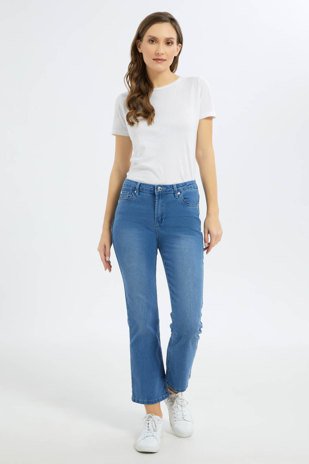 Redtag-Women-Light-Wash-High-Waist-Fit-And-Flare-Jeans-Category:Jeans,-Colour:Light-Wash,-Deals:New-In,-Filter:Women's-Clothing,-FIT-WALL-(FTW),-New-In-Women-APL,-Non-Sale,-S23C,-Section:Women,-Women-Jeans-Women's-