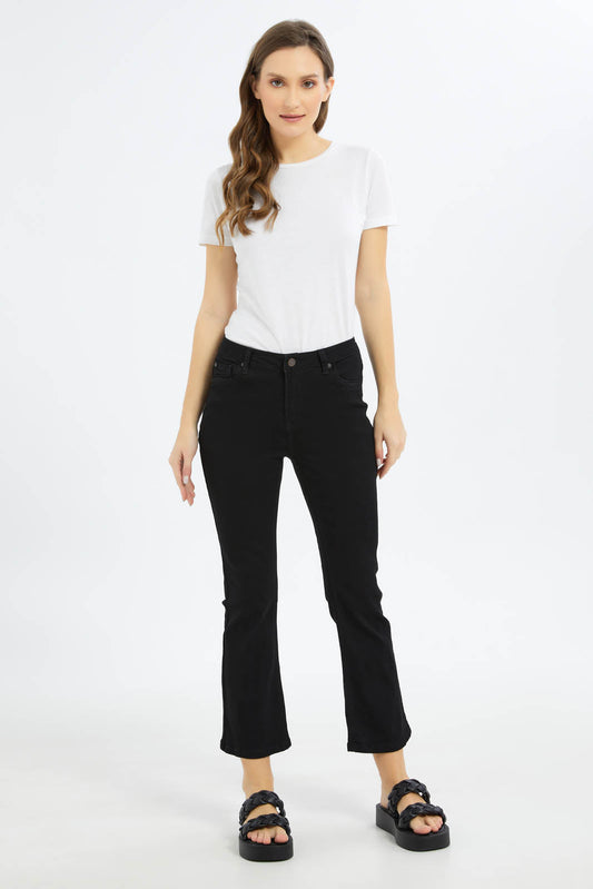Redtag-Women-Black-Mid-Waist-Fit-And-Flare-Jeans-Category:Jeans,-Colour:Black,-Deals:New-In,-Filter:Women's-Clothing,-FIT-WALL-(FTW),-New-In-Women-APL,-Non-Sale,-S23C,-Section:Women,-Women-Jeans-Women's-
