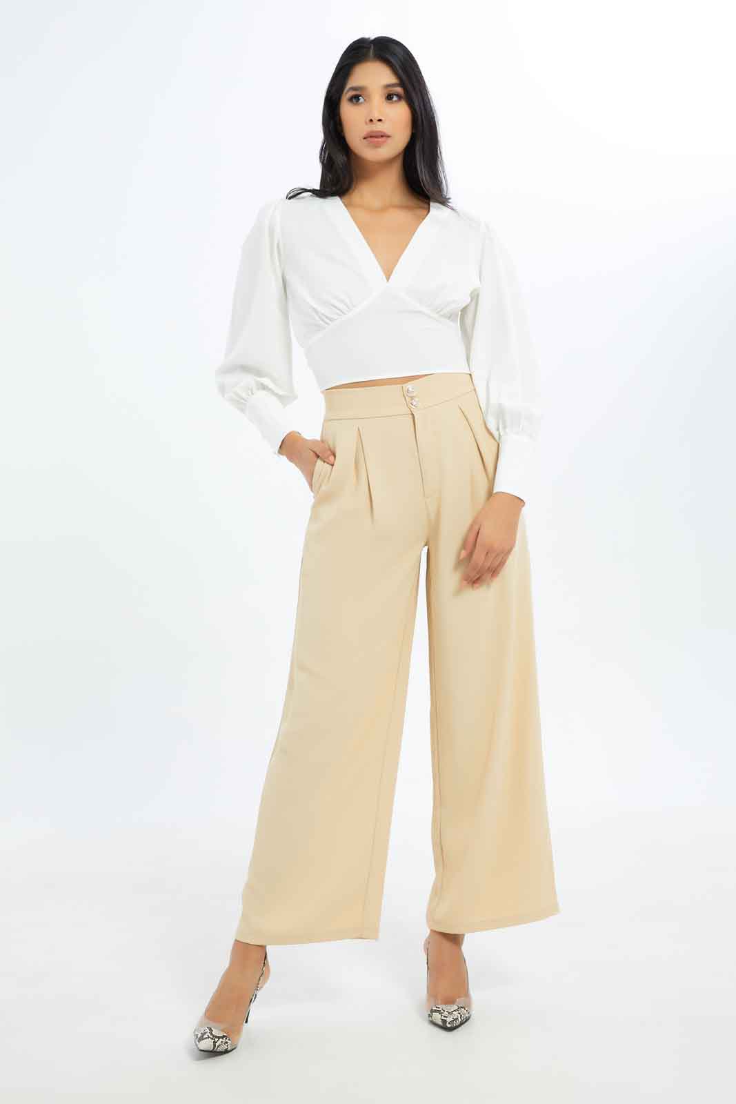 Redtag-Women-Button-Detail-Wide-Leg-Trouser-Category:Trousers,-Colour:Beige,-Deals:New-In,-Filter:Women's-Clothing,-New-In-Women-APL,-Non-Sale,-S23C,-Section:Women,-Women-Trousers-Women's-