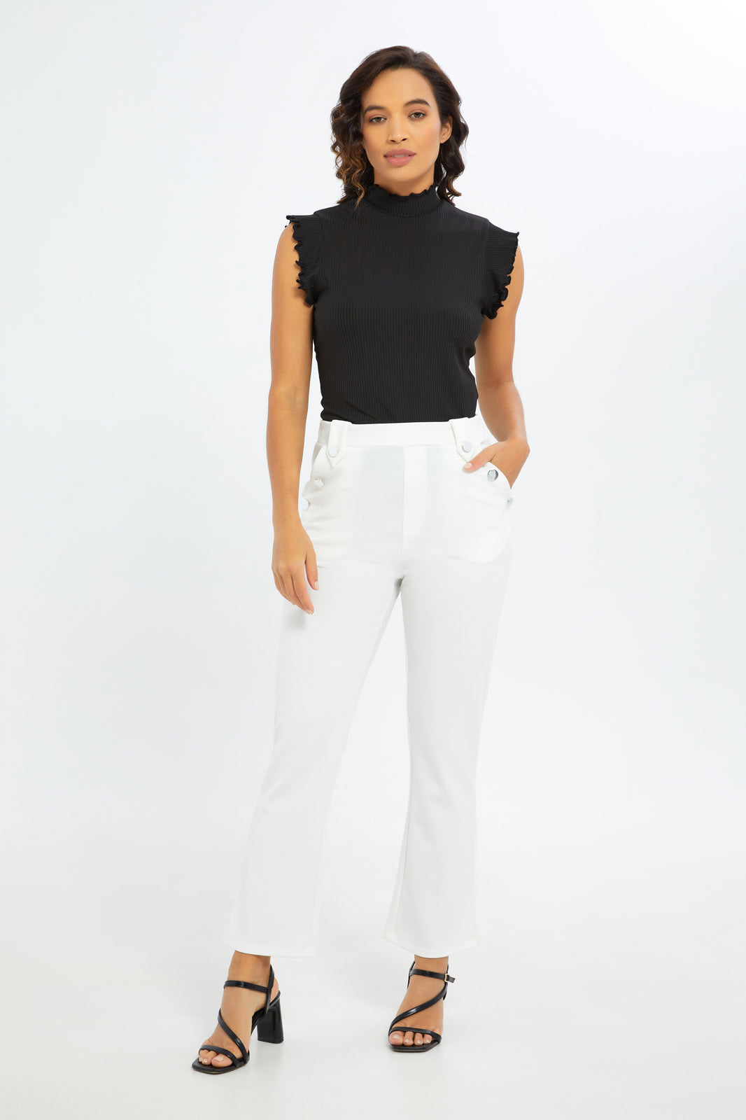 Redtag-Women-Straight-Leg-Trouser-With-Button-Detailing-Category:Trousers,-Colour:White,-Deals:New-In,-Filter:Women's-Clothing,-H1:LWR,-H2:LAD,-H3:TRS,-H4:CTR,-New-In-Women-APL,-Non-Sale,-S23C,-Season:S23C,-Section:Women,-Women-Trousers-Women's-