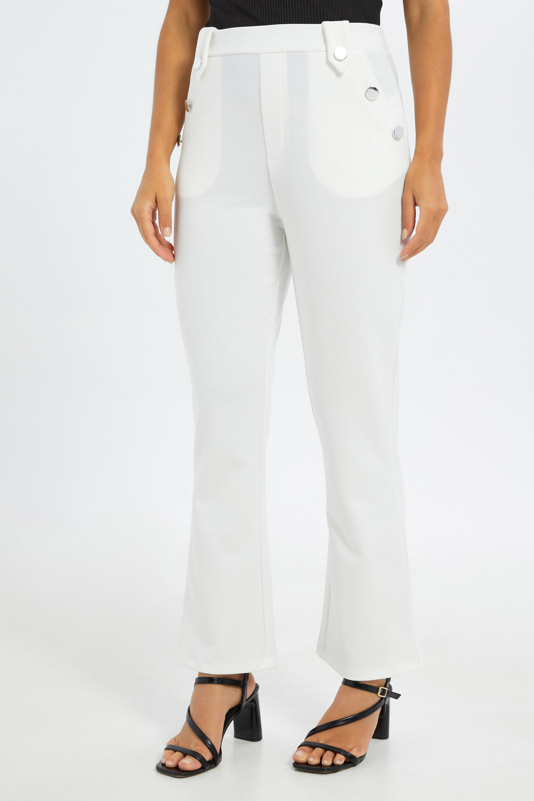 Redtag-Women-Straight-Leg-Trouser-With-Button-Detailing-Category:Trousers,-Colour:White,-Deals:New-In,-Filter:Women's-Clothing,-H1:LWR,-H2:LAD,-H3:TRS,-H4:CTR,-New-In-Women-APL,-Non-Sale,-S23C,-Season:S23C,-Section:Women,-Women-Trousers-Women's-