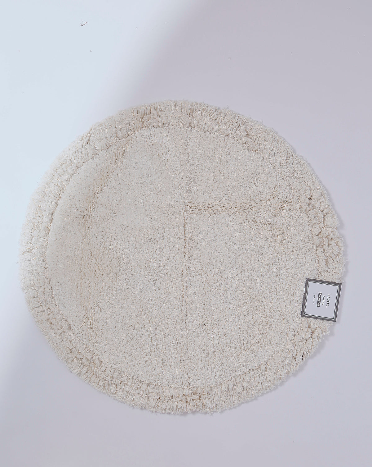 Cream Cotton Tufted Round Dhurrie