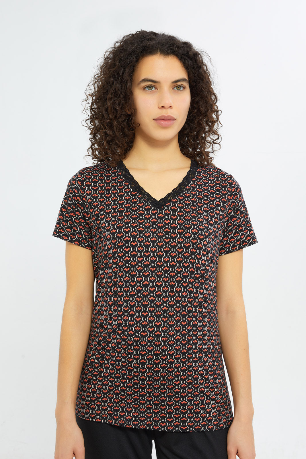 Redtag-Women-Assorted-Short-Sleeves-Pajama-Set-Bottom-Aop-Category:Pyjama-Sets,-Colour:Assorted,-Deals:New-In,-Filter:Women's-Clothing,-H1:LWR,-H2:LDN,-H3:NWR,-H4:PJS,-New-In-Women-APL,-Non-Sale,-Promo:TBL,-S23C,-Season:S23C,-Section:Women,-TBL,-Women-Pyjama-Sets--