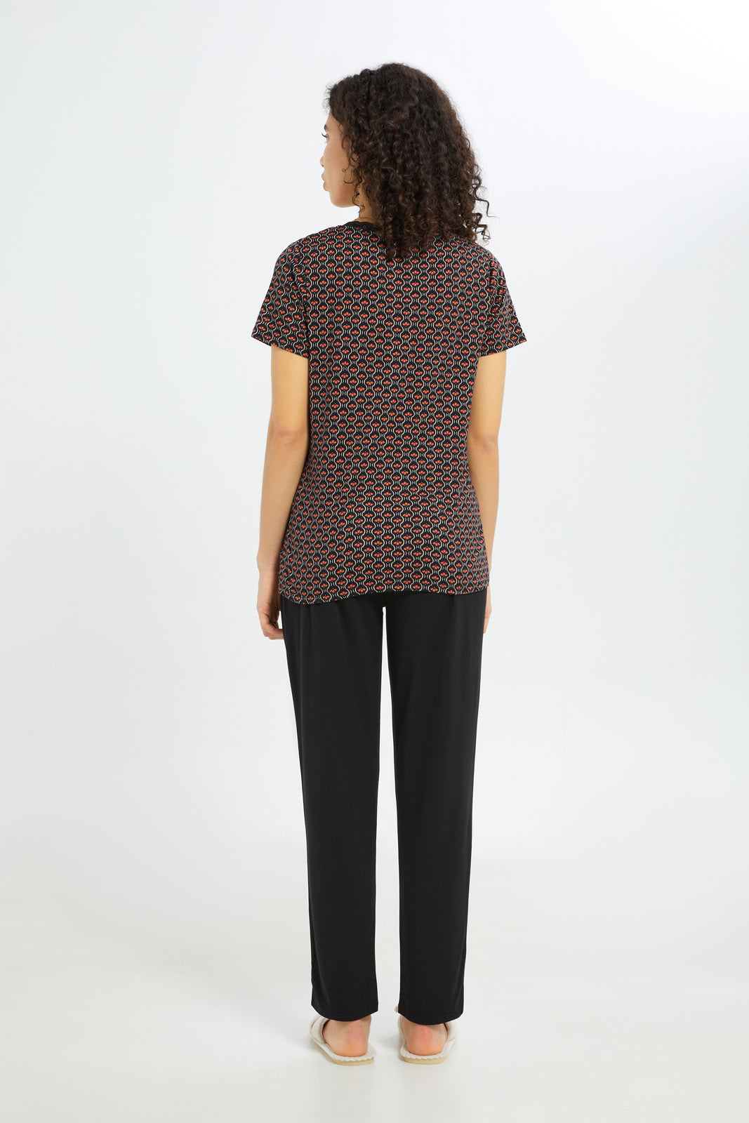 Redtag-Women-Assorted-Short-Sleeves-Pajama-Set-Bottom-Aop-Category:Pyjama-Sets,-Colour:Assorted,-Deals:New-In,-Filter:Women's-Clothing,-H1:LWR,-H2:LDN,-H3:NWR,-H4:PJS,-New-In-Women-APL,-Non-Sale,-Promo:TBL,-S23C,-Season:S23C,-Section:Women,-TBL,-Women-Pyjama-Sets--