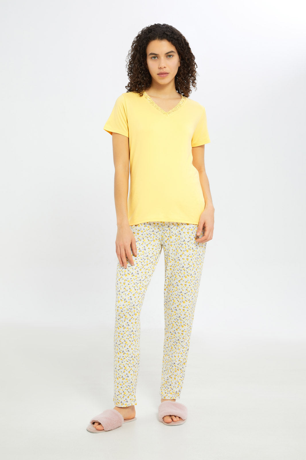 Redtag-Women-Assorted-Short-Sleeves-Pajama-Set-Bottom-Aop-Category:Pyjama-Sets,-Colour:Assorted,-Deals:New-In,-Filter:Women's-Clothing,-H1:LWR,-H2:LDN,-H3:NWR,-H4:PJS,-New-In-Women-APL,-Non-Sale,-Promo:TBL,-S23C,-Season:S23C,-Section:Women,-TBL,-Women-Pyjama-Sets--