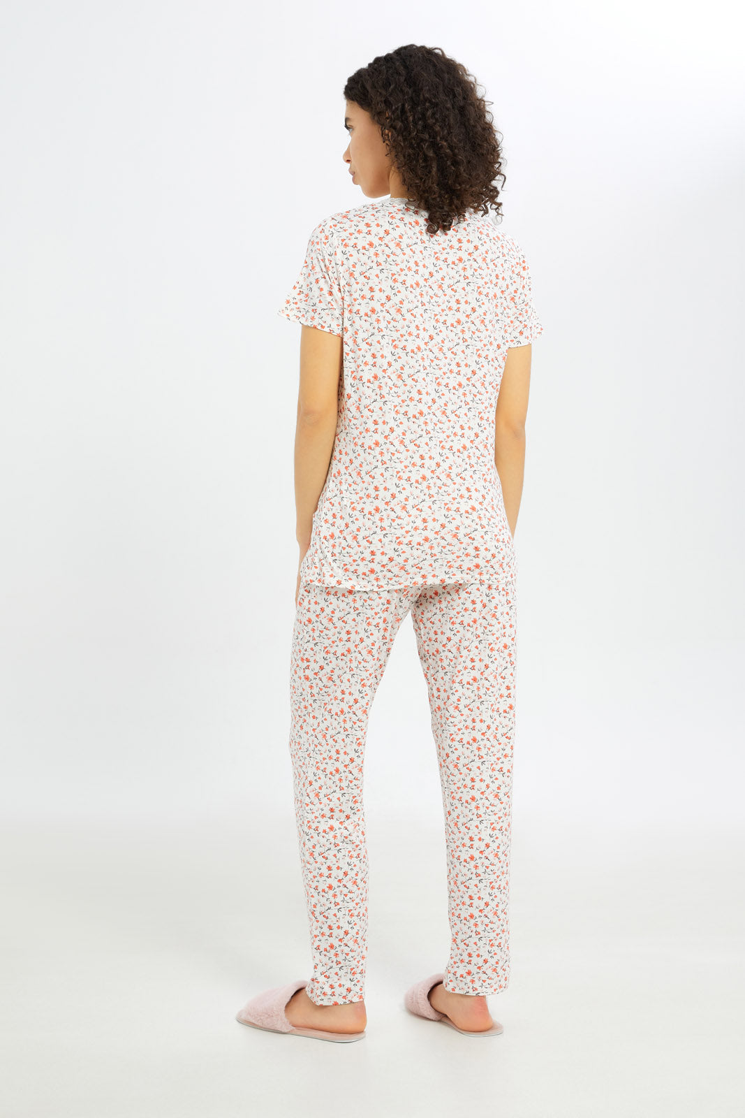 Redtag-Women-Assorted-Short-Sleeves-Pajama-Set-Bottom-Aop-Category:Pyjama-Sets,-Colour:Assorted,-Deals:New-In,-Filter:Women's-Clothing,-H1:LWR,-H2:LDN,-H3:NWR,-H4:PJS,-New-In-Women-APL,-Non-Sale,-Promo:TBL,-S23C,-Season:S23C,-Section:Women,-TBL,-Women-Pyjama-Sets--