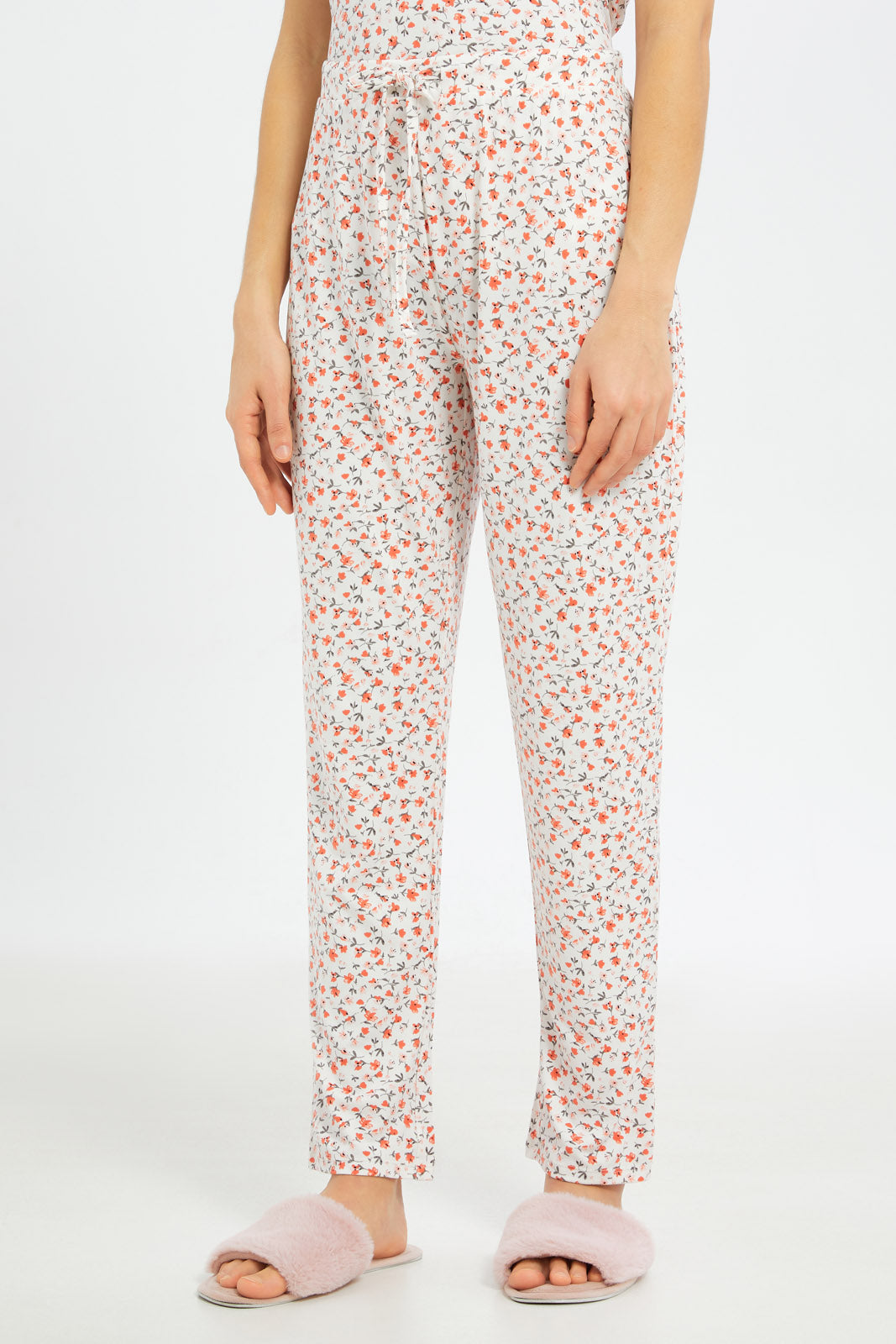 Redtag-Women-Assorted-Short-Sleeves-Pajama-Set-Bottom-Aop-Category:Pyjama-Sets,-Colour:Assorted,-Deals:New-In,-Filter:Women's-Clothing,-H1:LWR,-H2:LDN,-H3:NWR,-H4:PJS,-New-In-Women-APL,-Non-Sale,-Promo:TBL,-S23C,-Season:S23C,-Section:Women,-TBL,-Women-Pyjama-Sets--