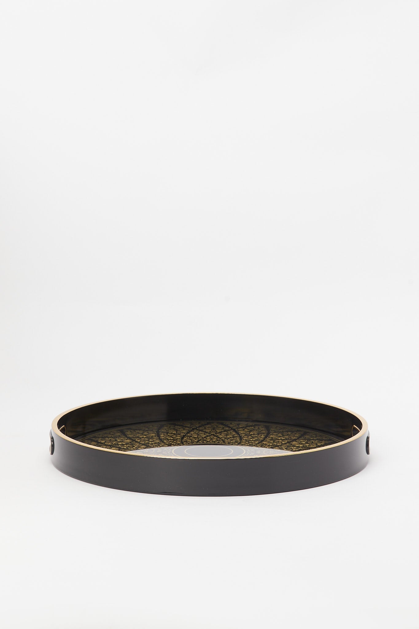 Redtag-Black-Geomatic-Round-Tray-Category:Bakeware,-Colour:Black,-Deals:New-In,-Filter:Home-Dining,-H1:HMW,-H2:DIN,-H3:SEW,-H4:SSI,-HMW-DIN-Serveware,-New-In-HMW-DIN,-Non-Sale,-Promo:STELLA,-S23B,-Season:S23B,-Section:Homewares,-Style:TRAY-MDF-/-WOOD-Home-Dining-