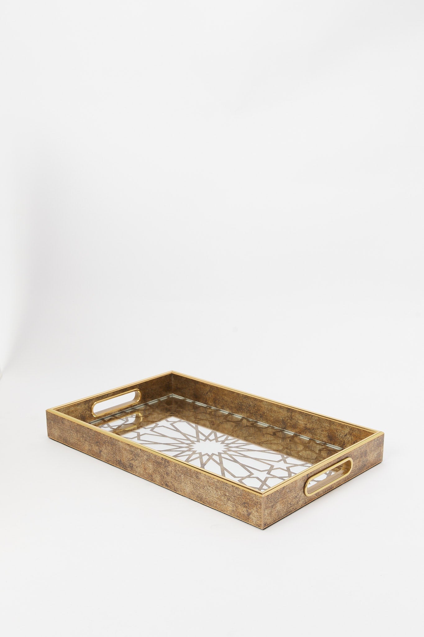 Redtag-Gold-Geometric-Reactangle-Trya-(-Medium)-Category:Bakeware,-Colour:Gold,-Deals:New-In,-Filter:Home-Dining,-H1:HMW,-H2:DIN,-H3:SEW,-H4:SSI,-HMW-DIN-Serveware,-New-In-HMW-DIN,-Non-Sale,-Promo:JULIETTE,-S23B,-Season:S23B,-Section:Homewares,-Style:TRAY-MDF-/-WOOD-Home-Dining-
