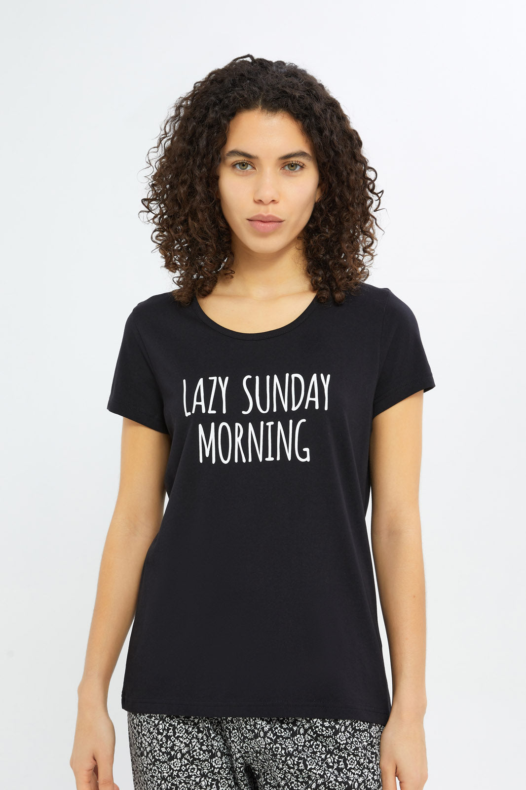 Redtag-Women-Black-Short-Aop-Bottom-Sleeves-Pajama-Set-Category:Pyjama-Sets,-Colour:Assorted,-Deals:New-In,-Filter:Women's-Clothing,-H1:LWR,-H2:LDN,-H3:NWR,-H4:PJS,-New-In-Women-APL,-Non-Sale,-Promo:TBL,-S23C,-Season:S23C,-Section:Women,-TBL,-Women-Pyjama-Sets--