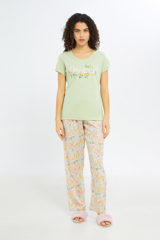 Redtag-Women-Assorted-Short-Sleeves-Table-Pajama-Set-Category:Pyjama-Sets,-Colour:Assorted,-Deals:New-In,-Filter:Women's-Clothing,-H1:LWR,-H2:LDN,-H3:NWR,-H4:PJS,-New-In-Women-APL,-Non-Sale,-Promo:TBL,-S23C,-Season:S23C,-Section:Women,-TBL,-Women-Pyjama-Sets--