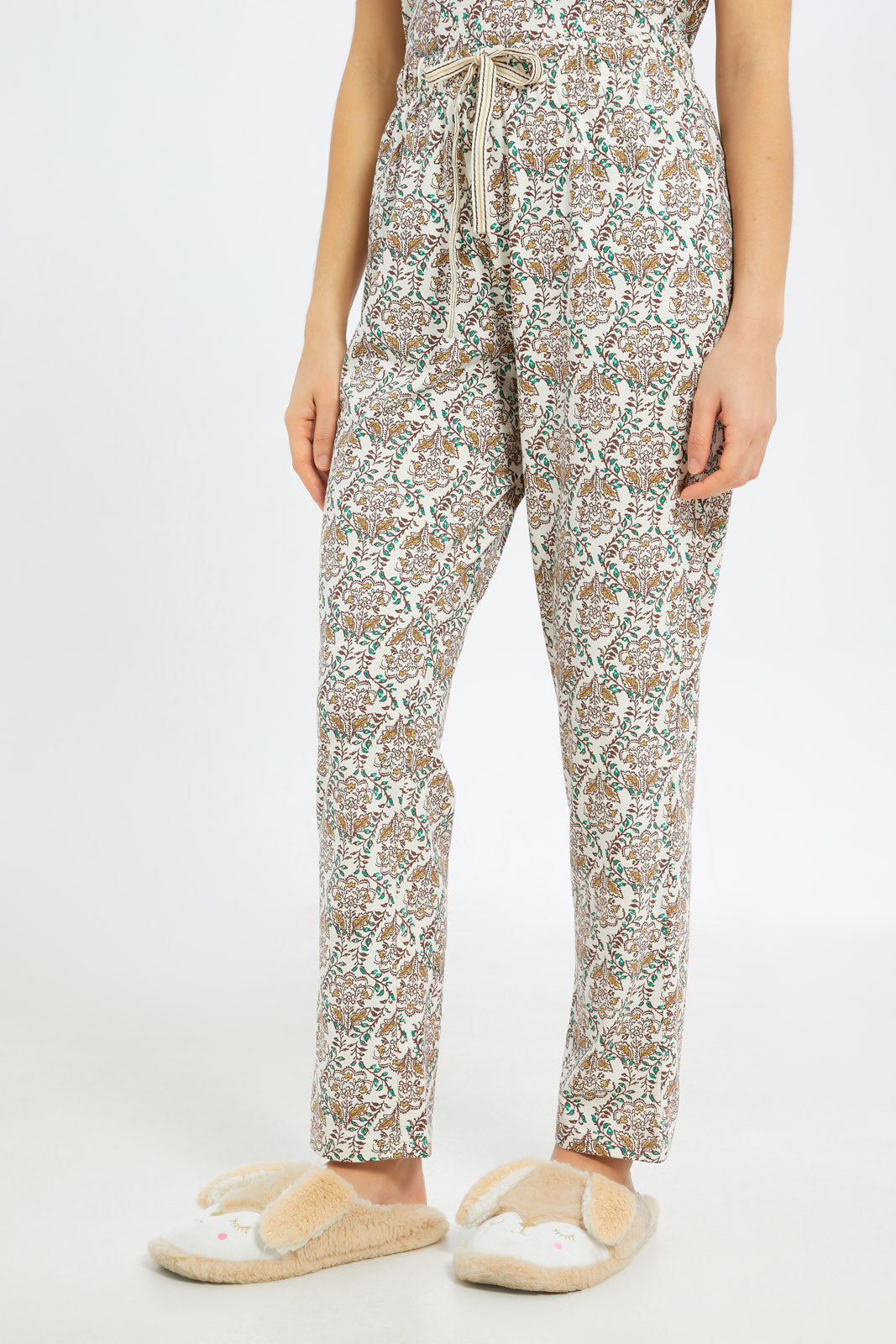 Redtag-Women-Cream-Short-Aop-Bottom-Sleeves-Pajama-Set-Category:Pyjama-Sets,-Colour:Assorted,-Deals:New-In,-Filter:Women's-Clothing,-H1:LWR,-H2:LDN,-H3:NWR,-H4:PJS,-New-In-Women-APL,-Non-Sale,-Promo:TBL,-S23C,-Season:S23C,-Section:Women,-TBL,-Women-Pyjama-Sets--