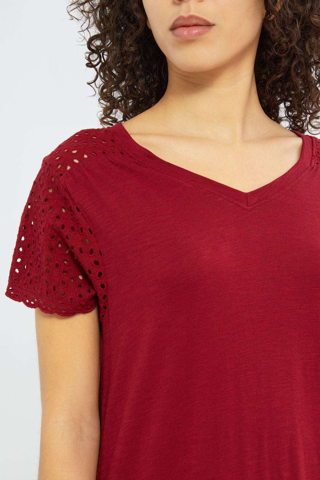 Redtag-Women-Burgundy-Solid-Short-Sleeves-Nightgown-Category:Nightgowns,-Colour:Assorted,-Deals:New-In,-Filter:Women's-Clothing,-H1:LWR,-H2:LDN,-H3:NWR,-H4:NGN,-New-In-Women-APL,-Non-Sale,-S23C,-Season:S23C,-Section:Women,-Women-Nightgowns--