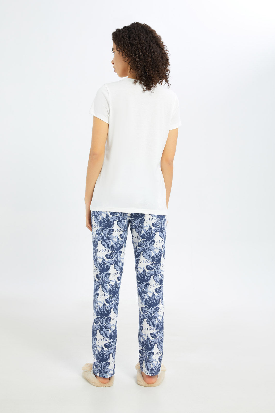 Redtag-Women-White-Short-Aop-Bottom-Sleeves-Pajama-Set-Category:Pyjama-Sets,-Colour:Assorted,-Deals:New-In,-Filter:Women's-Clothing,-H1:LWR,-H2:LDN,-H3:NWR,-H4:PJS,-New-In-Women-APL,-Non-Sale,-Promo:TBL,-S23C,-Season:S23C,-Section:Women,-TBL,-Women-Pyjama-Sets--