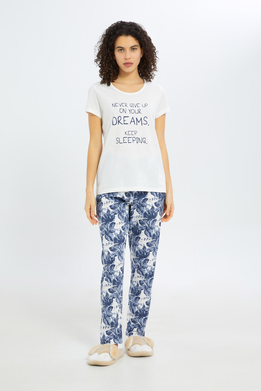 Redtag-Women-White-Short-Aop-Bottom-Sleeves-Pajama-Set-Category:Pyjama-Sets,-Colour:Assorted,-Deals:New-In,-Filter:Women's-Clothing,-H1:LWR,-H2:LDN,-H3:NWR,-H4:PJS,-New-In-Women-APL,-Non-Sale,-Promo:TBL,-S23C,-Season:S23C,-Section:Women,-TBL,-Women-Pyjama-Sets--
