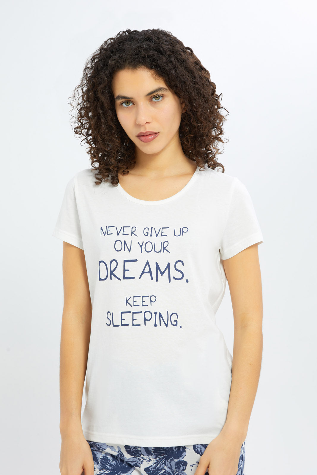 Redtag-Women-White-Short-Aop-Bottom-Sleeves-Pajama-Set-Category:Pyjama-Sets,-Colour:Assorted,-Deals:New-In,-Filter:Women's-Clothing,-H1:LWR,-H2:LDN,-H3:NWR,-H4:PJS,-New-In-Women-APL,-Non-Sale,-Promo:TBL,-S23C,-Season:S23C,-Section:Women,-TBL,-Women-Pyjama-Sets--